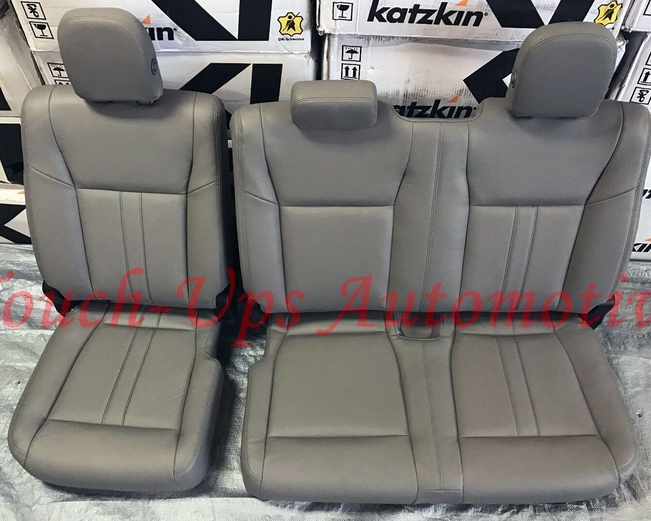 KATZKIN Leather Seat Covers for 19-20 Ford F-150 XLT SuperCrew Medium Earth Gray