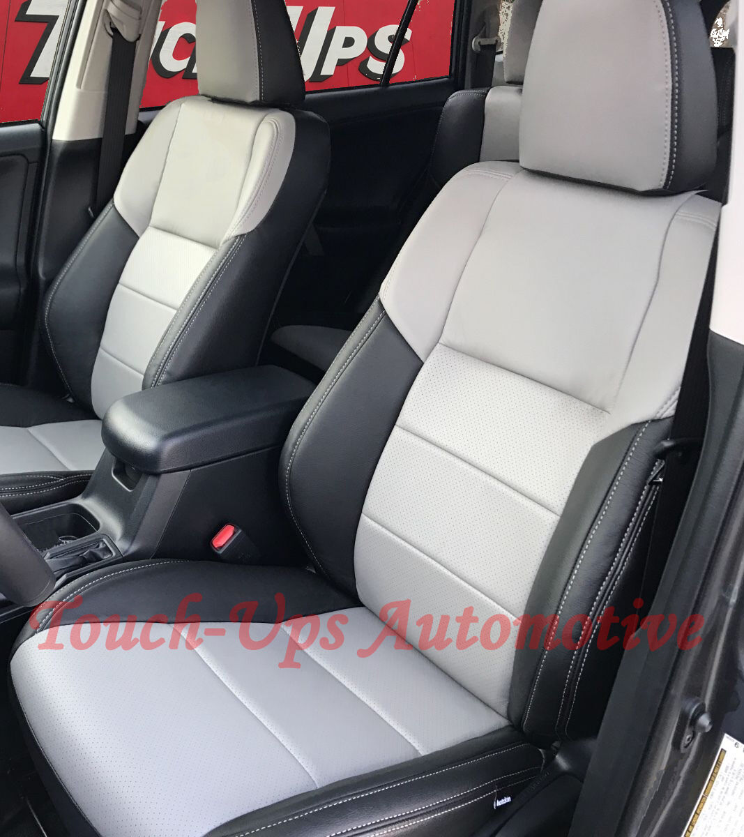 2013-2018 Toyota Rav4 XLE KATZKIN Leather Seat Covers Kit Two Tone Black Gray