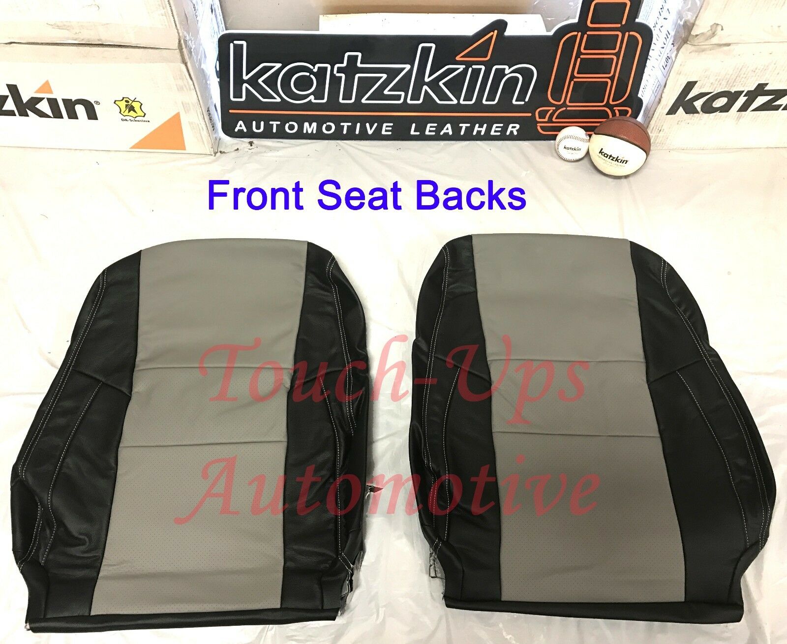 2013-2018 Toyota Rav4 XLE KATZKIN Leather Seat Covers Kit Two Tone Black Gray
