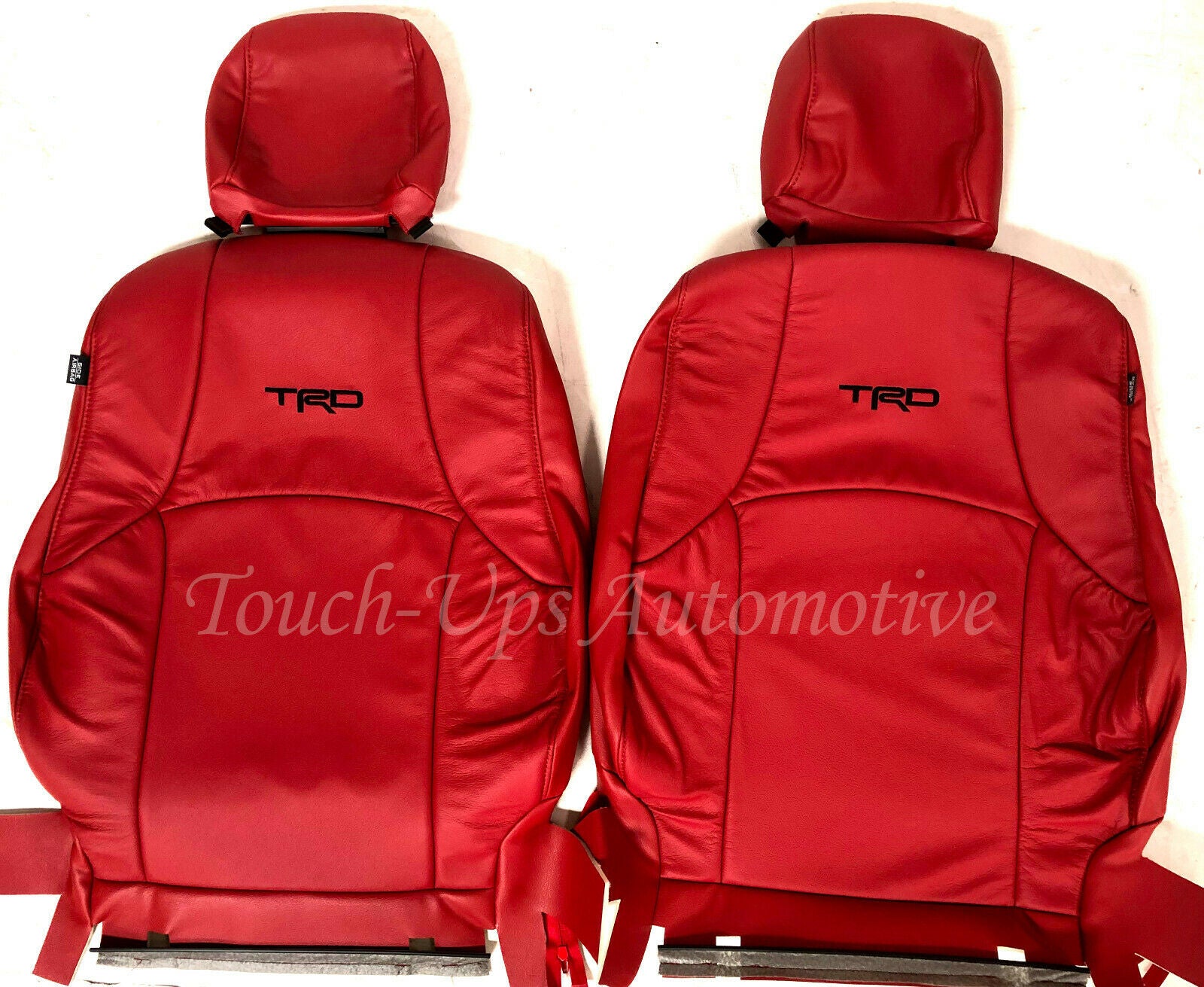 Fits 2011-2024 Toyota 4Runner Red Leather Seat Covers Kit Black TRD Logos 2 row