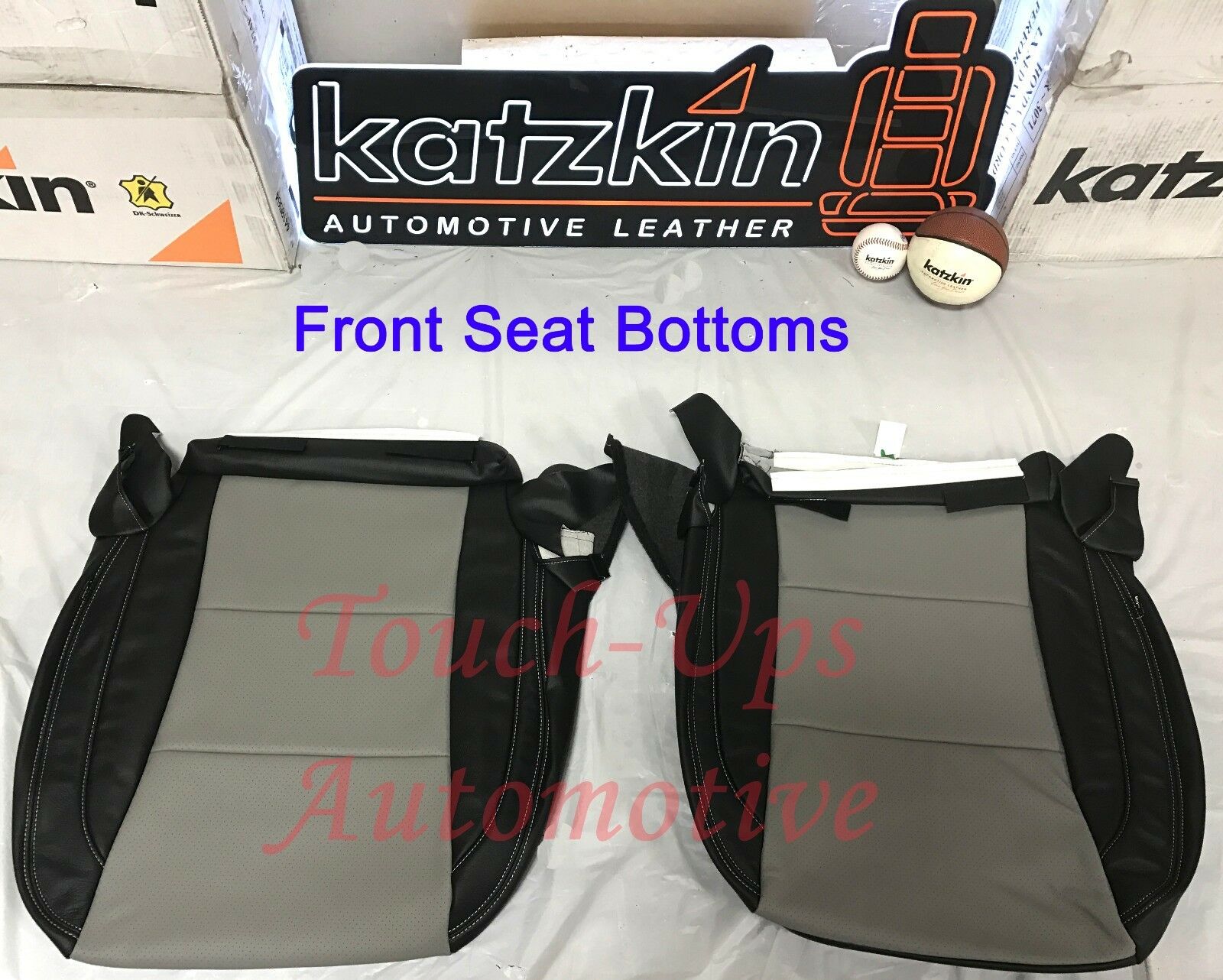 2013-2018 Toyota Rav4 XLE KATZKIN Leather Seat Covers Kit Two Tone Black Gray