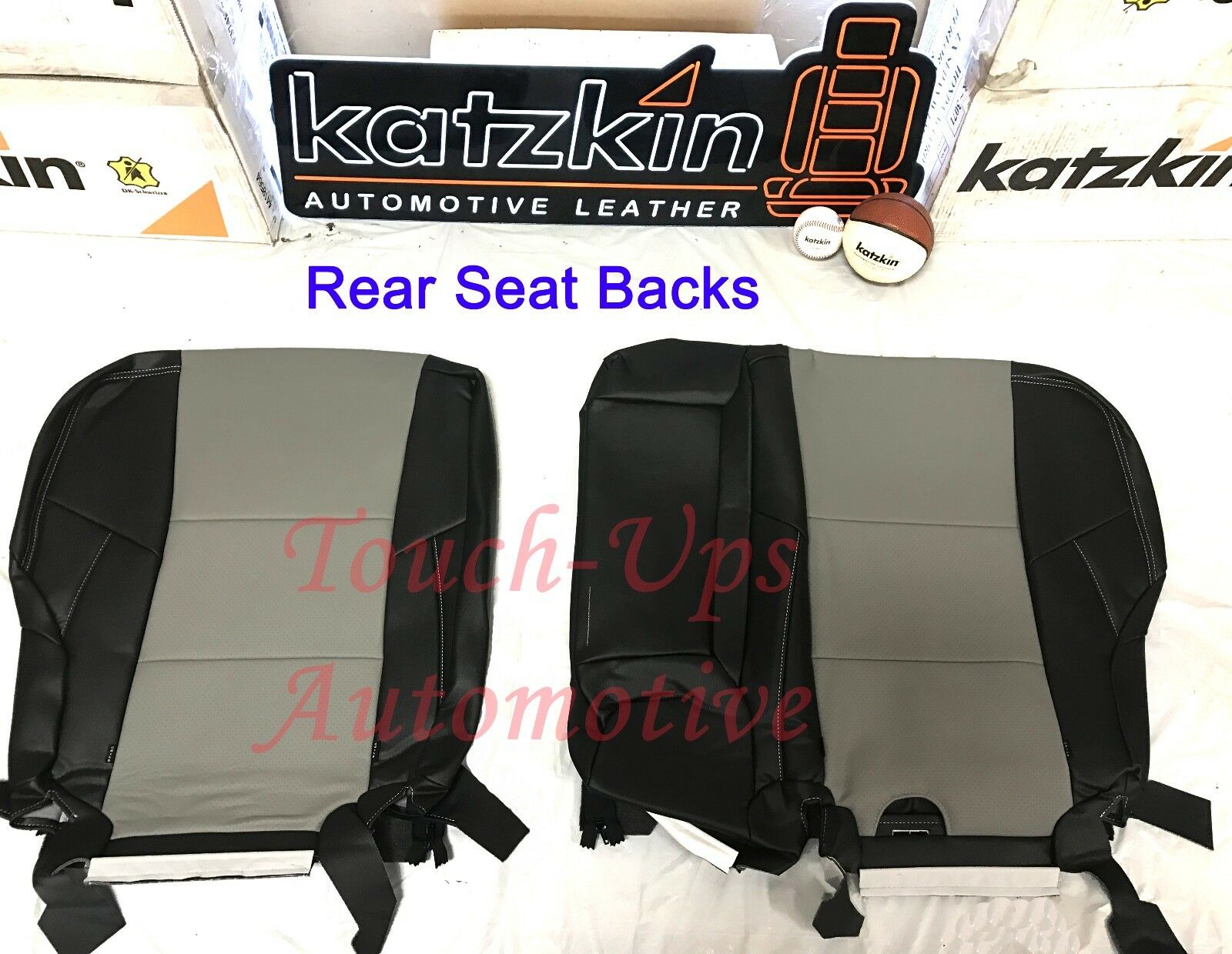 2013-2018 Toyota Rav4 XLE KATZKIN Leather Seat Covers Kit Two Tone Black Gray