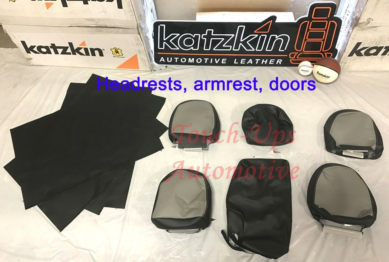 2013-2018 Toyota Rav4 XLE KATZKIN Leather Seat Covers Kit Two Tone Black Gray