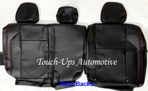 KATZKIN Black Red Leather Seat Covers for 2016-2021 Toyota Tacoma DOUBLE Cab