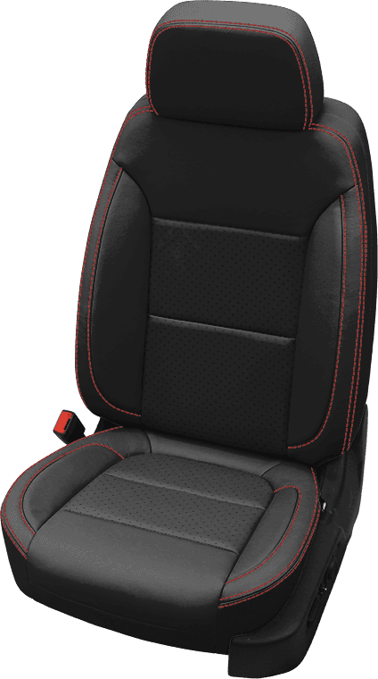Silverado 1500, Black · red contrast stitch