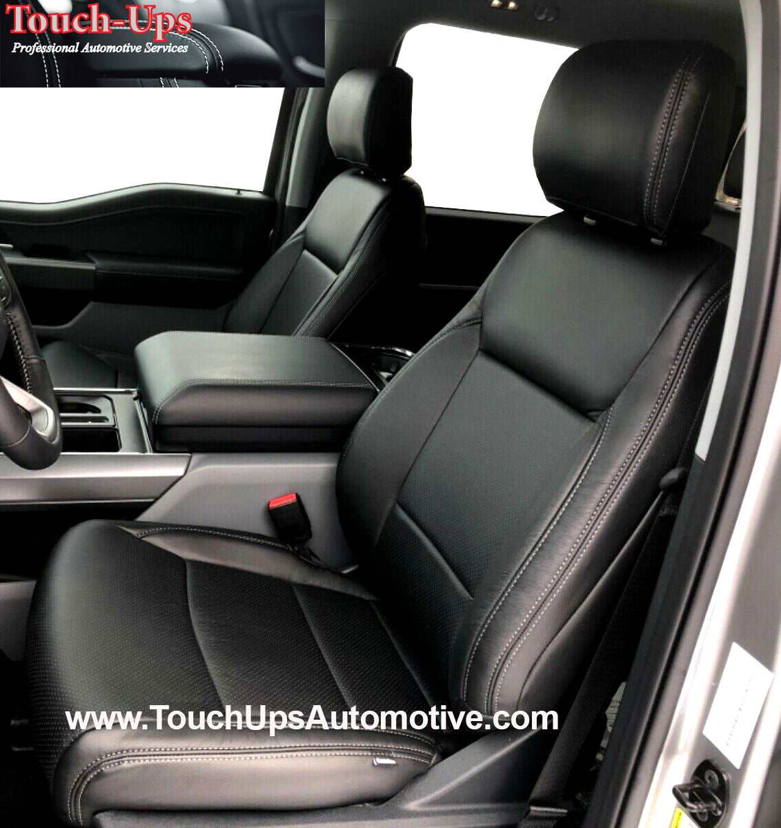 2021-2026 Ford F-150 XLT Super Crew Katzkin Leather Seat Covers Black Perf Lariat Design
