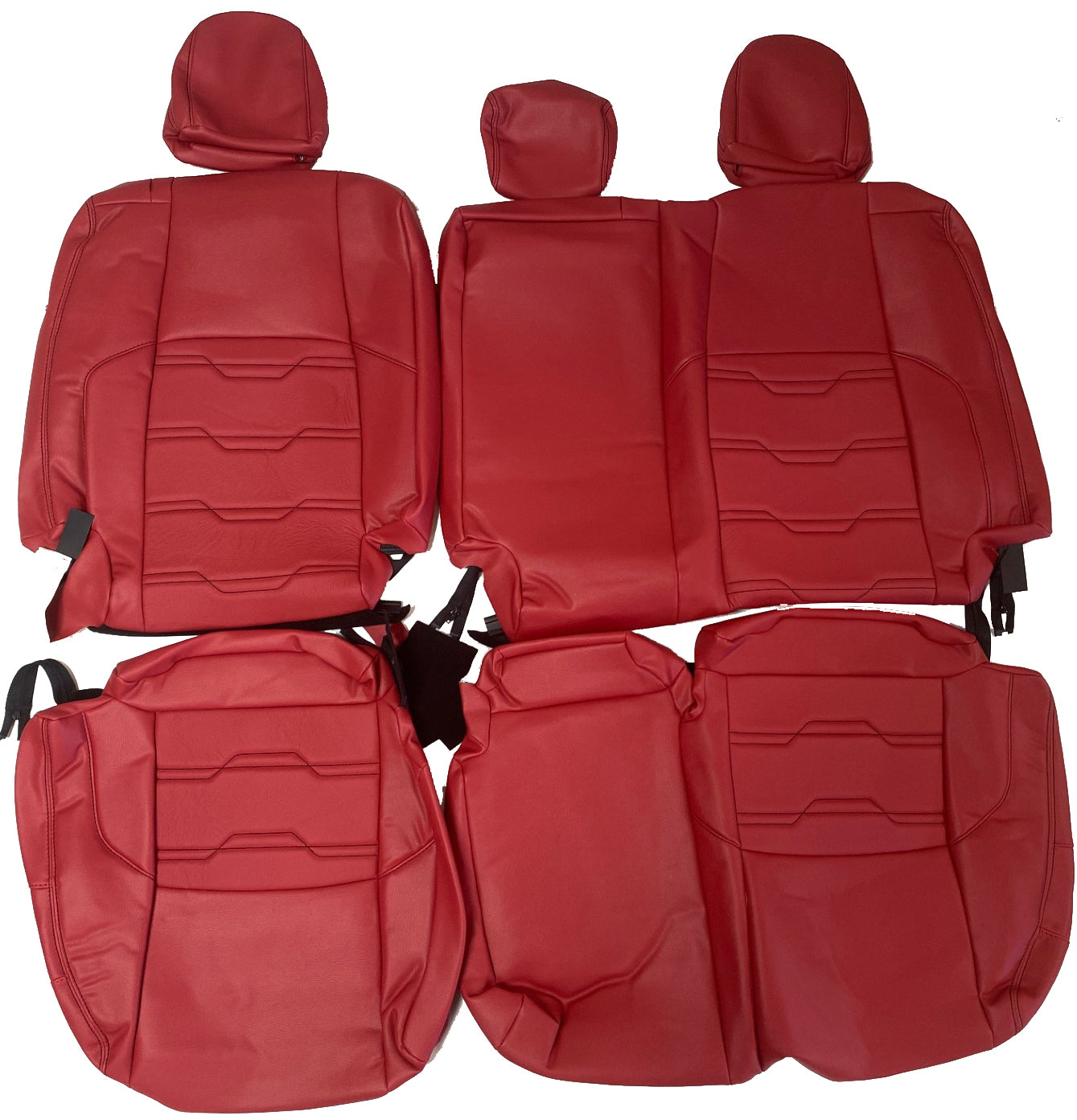 Leather Seat Covers for 2024 2026 Toyota Tacoma Double Cab Red Tekstitch  Leather Seat Pros