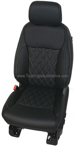 2021-2026 Ford F-150 XLT Super Crew Alea Leather Seat Covers Black Gray Diamond Edition