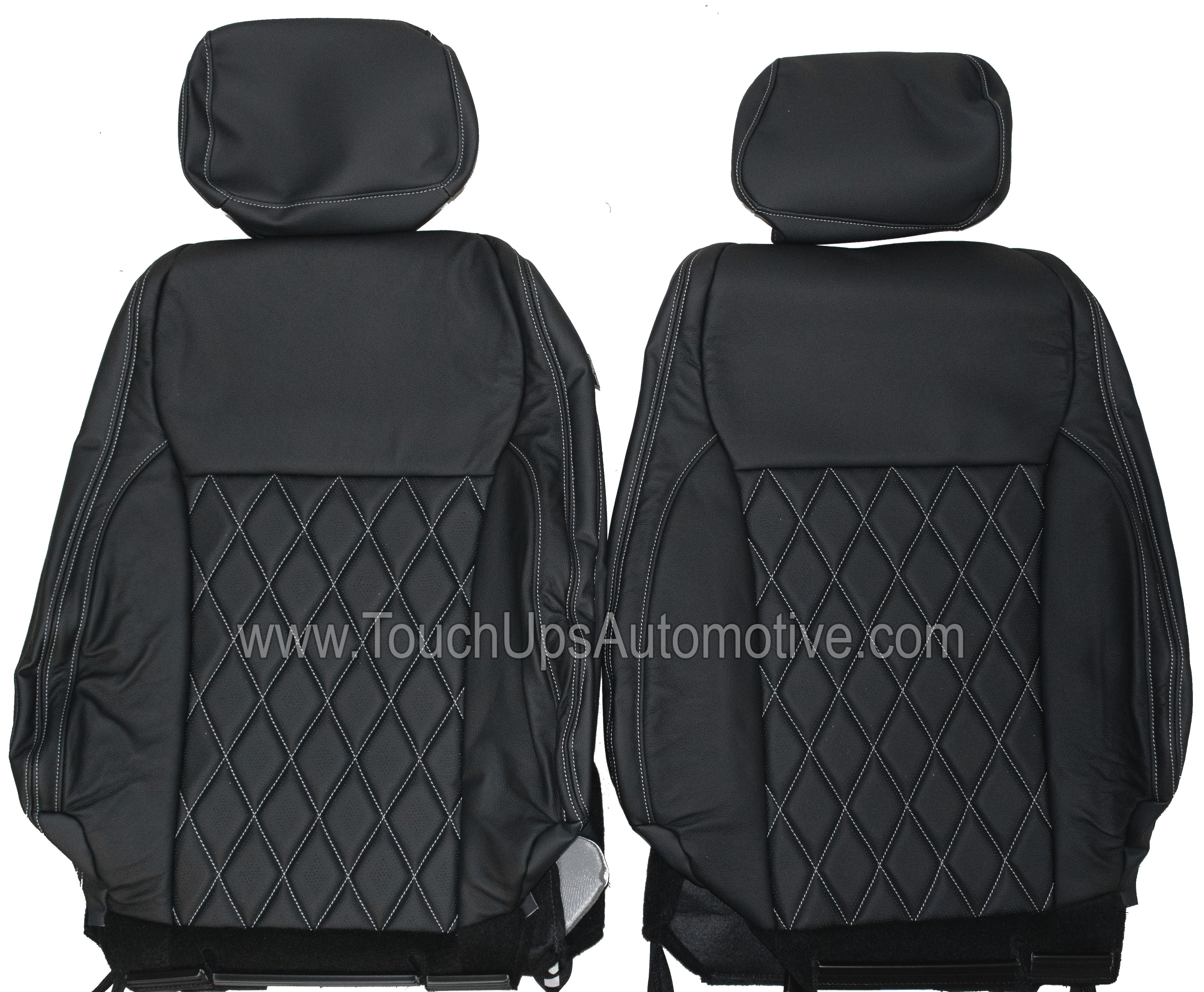 2021-2026 Ford F-150 XLT Super Crew Alea Leather Seat Covers Black Gray Diamond Edition