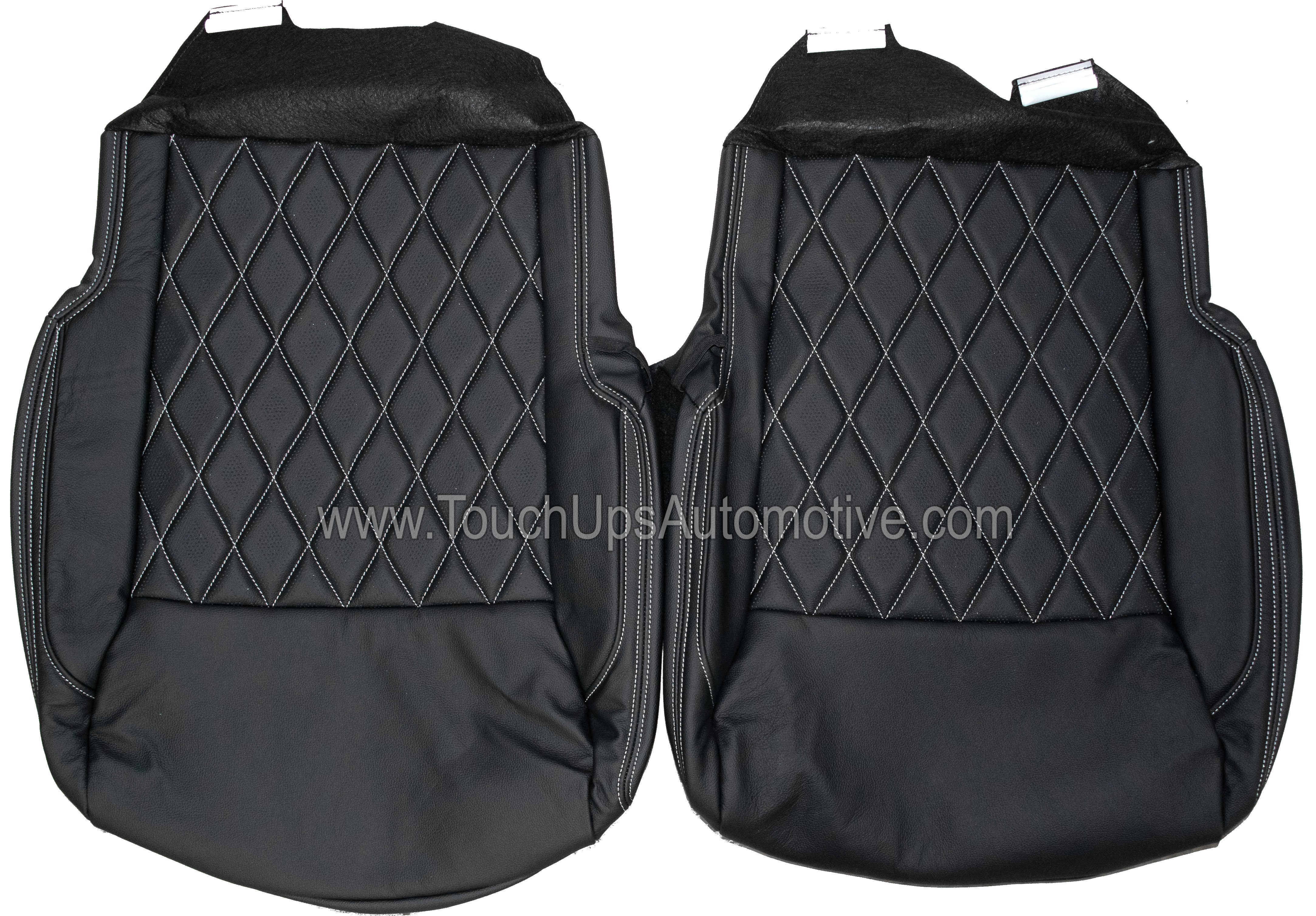 2021-2026 Ford F-150 XLT Super Crew Alea Leather Seat Covers Black Gray Diamond Edition