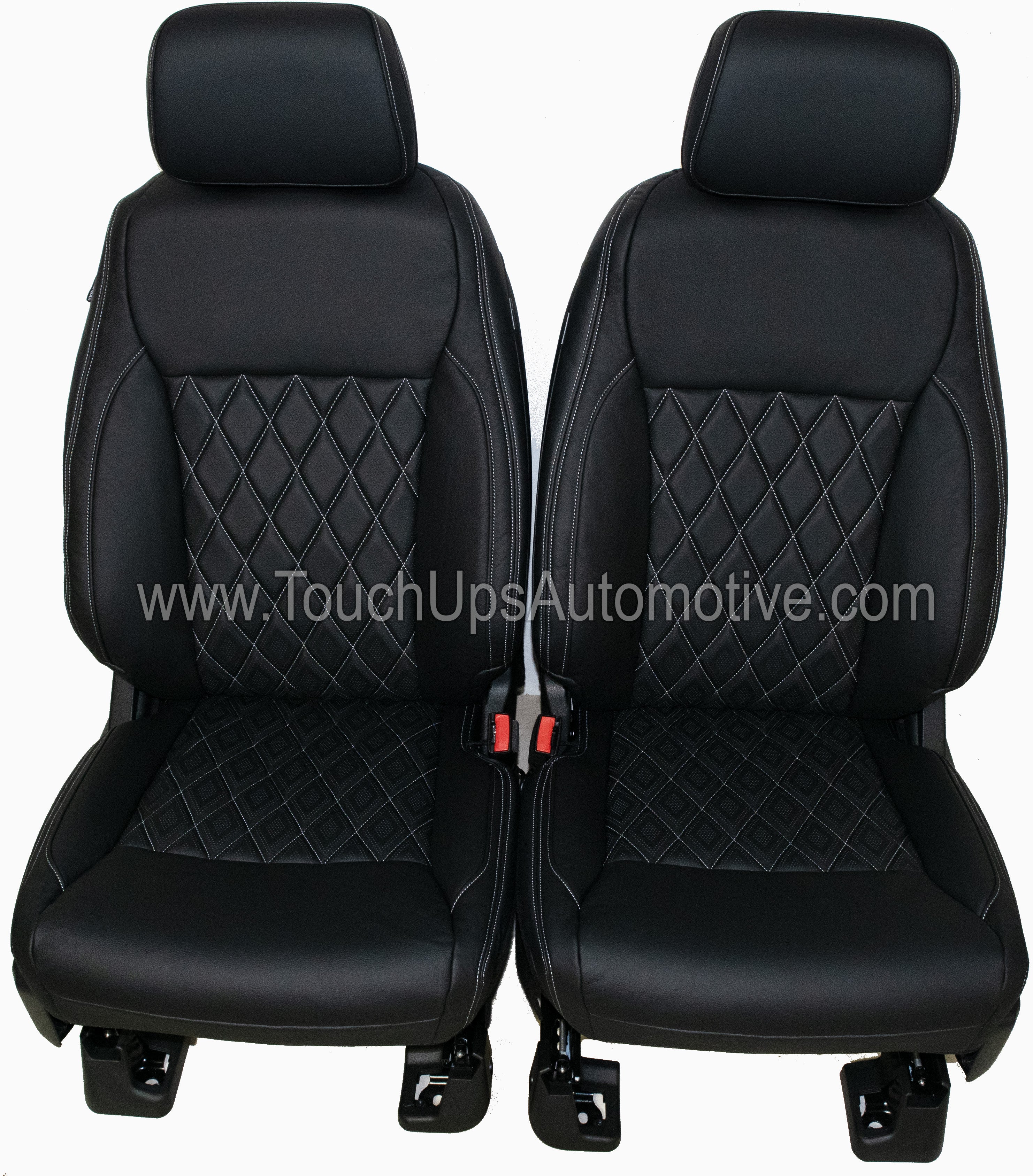 2021-2026 Ford F-150 XLT Super Crew Alea Leather Seat Covers Black Gray Diamond Edition