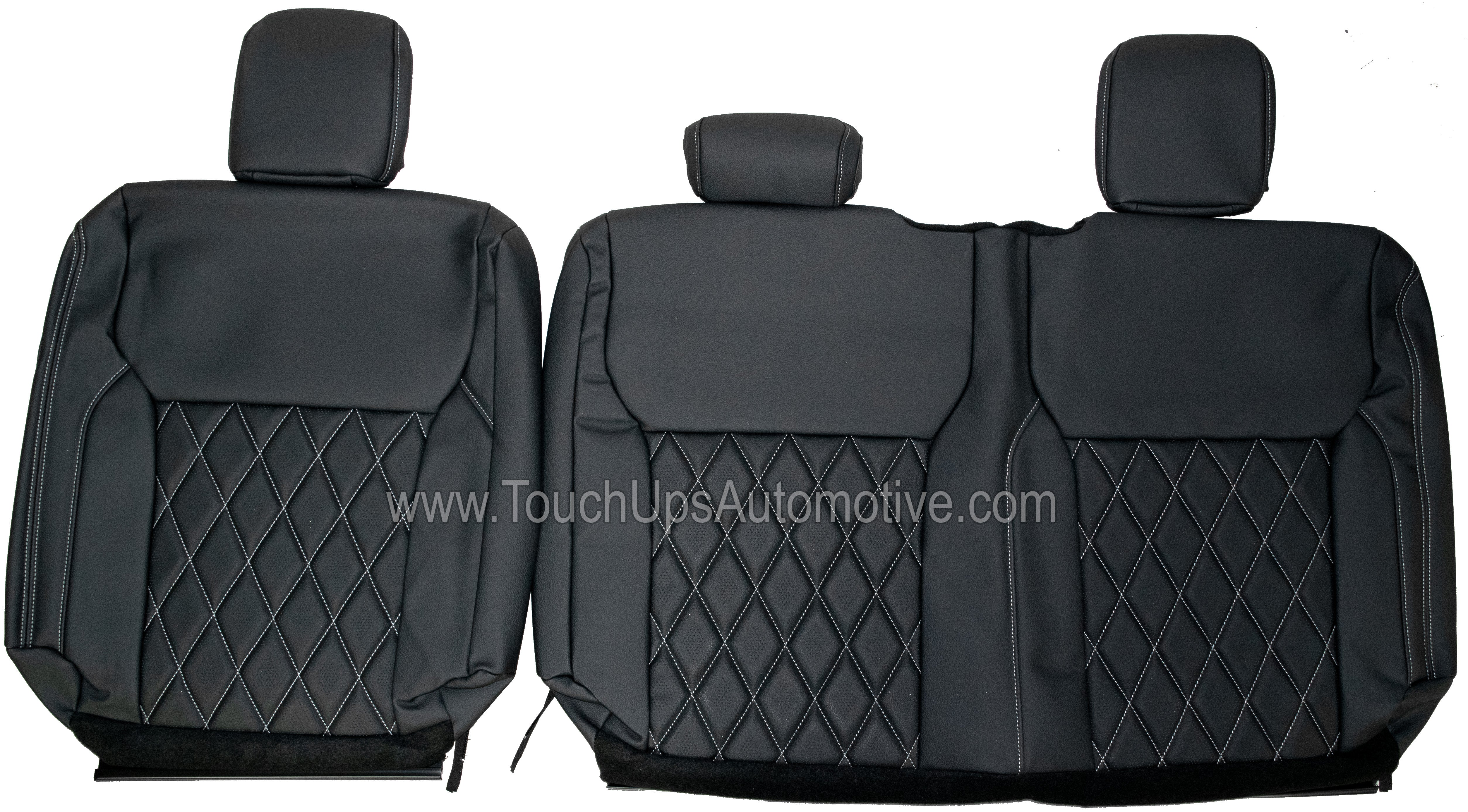 2021-2026 Ford F-150 XLT Super Crew Alea Leather Seat Covers Black Gray Diamond Edition