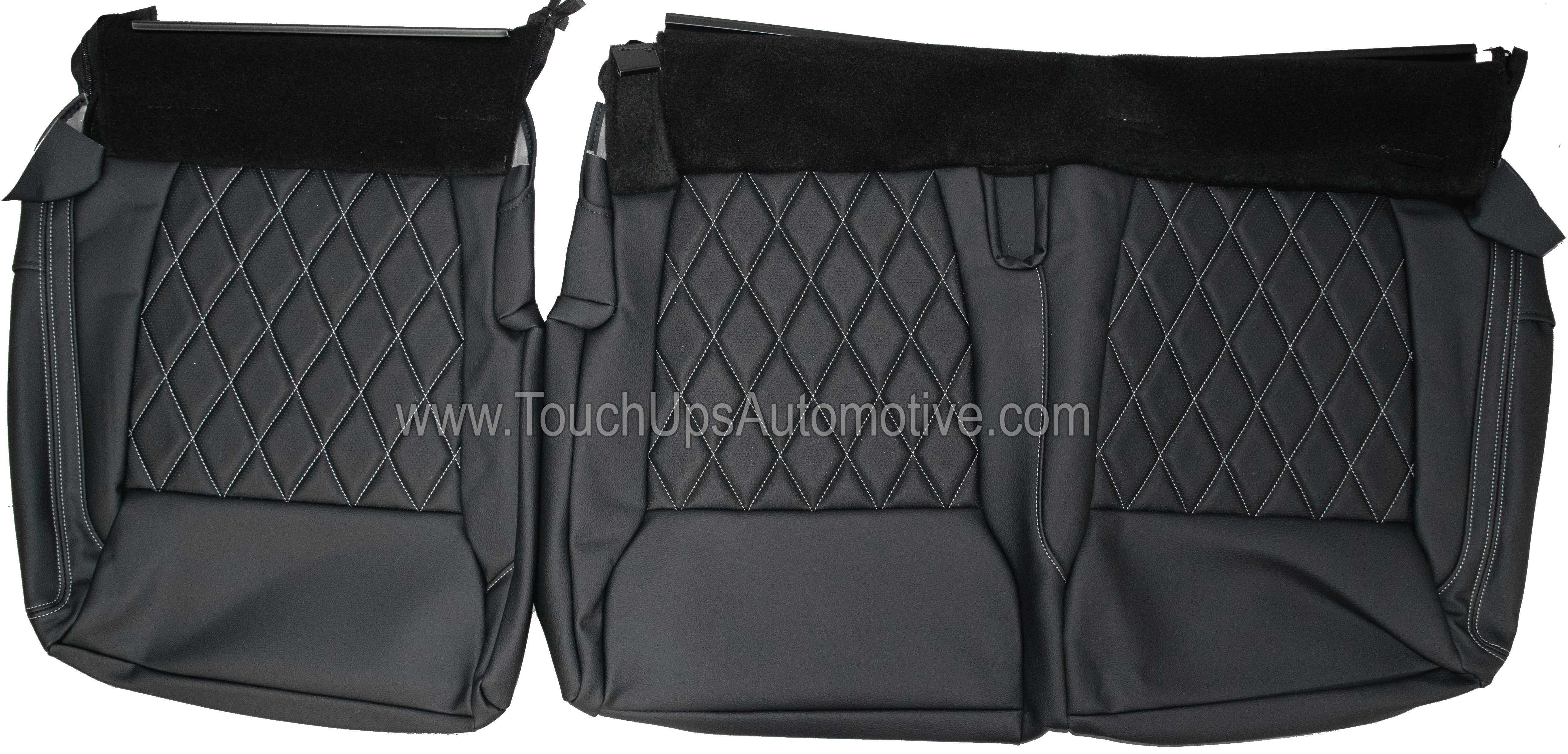 2021-2026 Ford F-150 XLT Super Crew Alea Leather Seat Covers Black Gray Diamond Edition