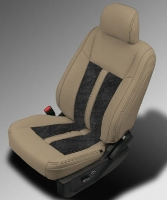 2015-2018 Ford F-150 XLT SuperCrew Katzkin Leather Seat Covers Kit Medium Light Camel Outlaw