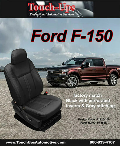 2019-20 Ford F-150 XLT SuperCrew Katzkin Black Leather Seat Covers Lariat Design