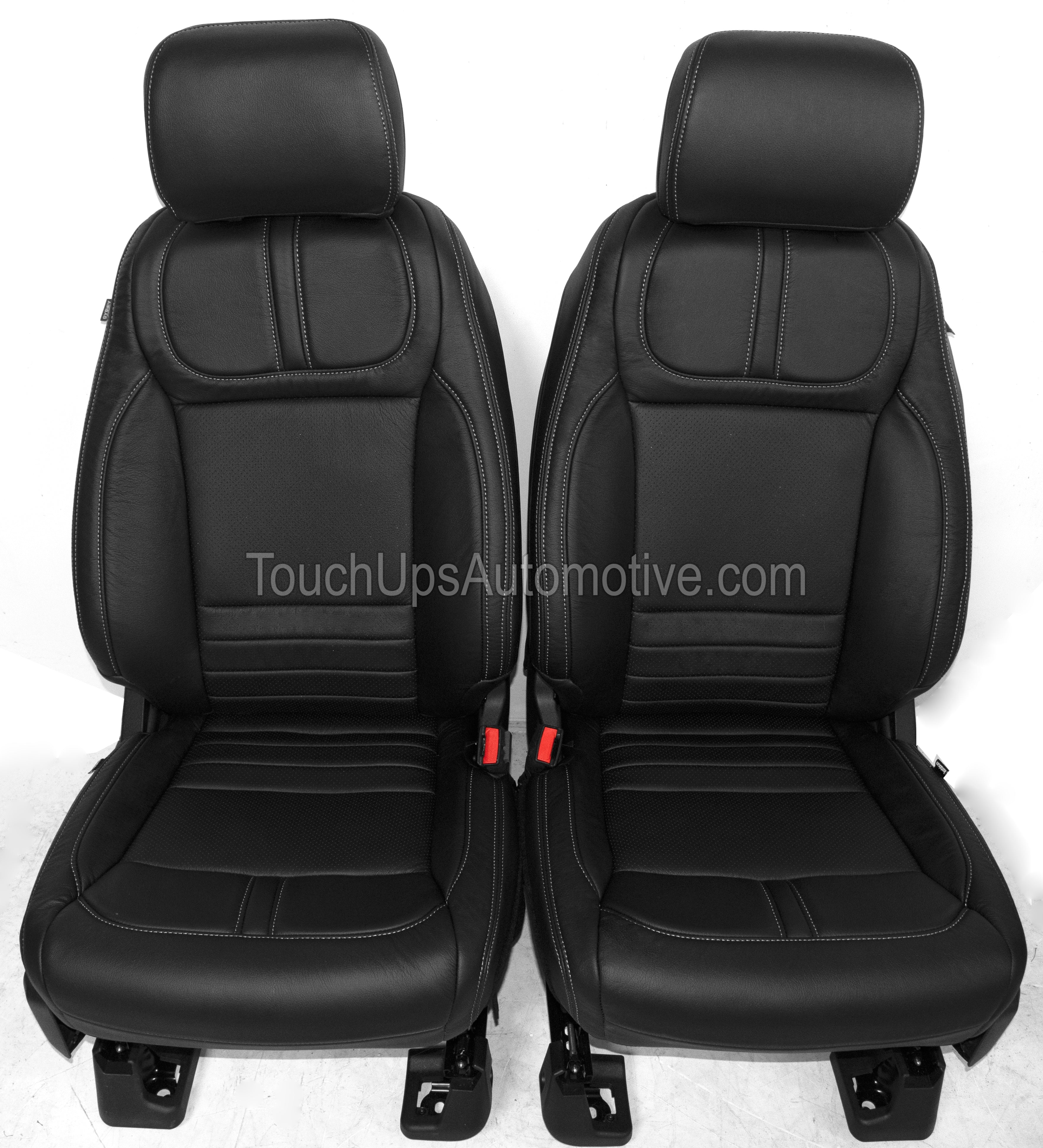 2021-2026 Ford F-150 XLT Super Crew Katzkin Leather Seat Covers Black Perf Platinum Design