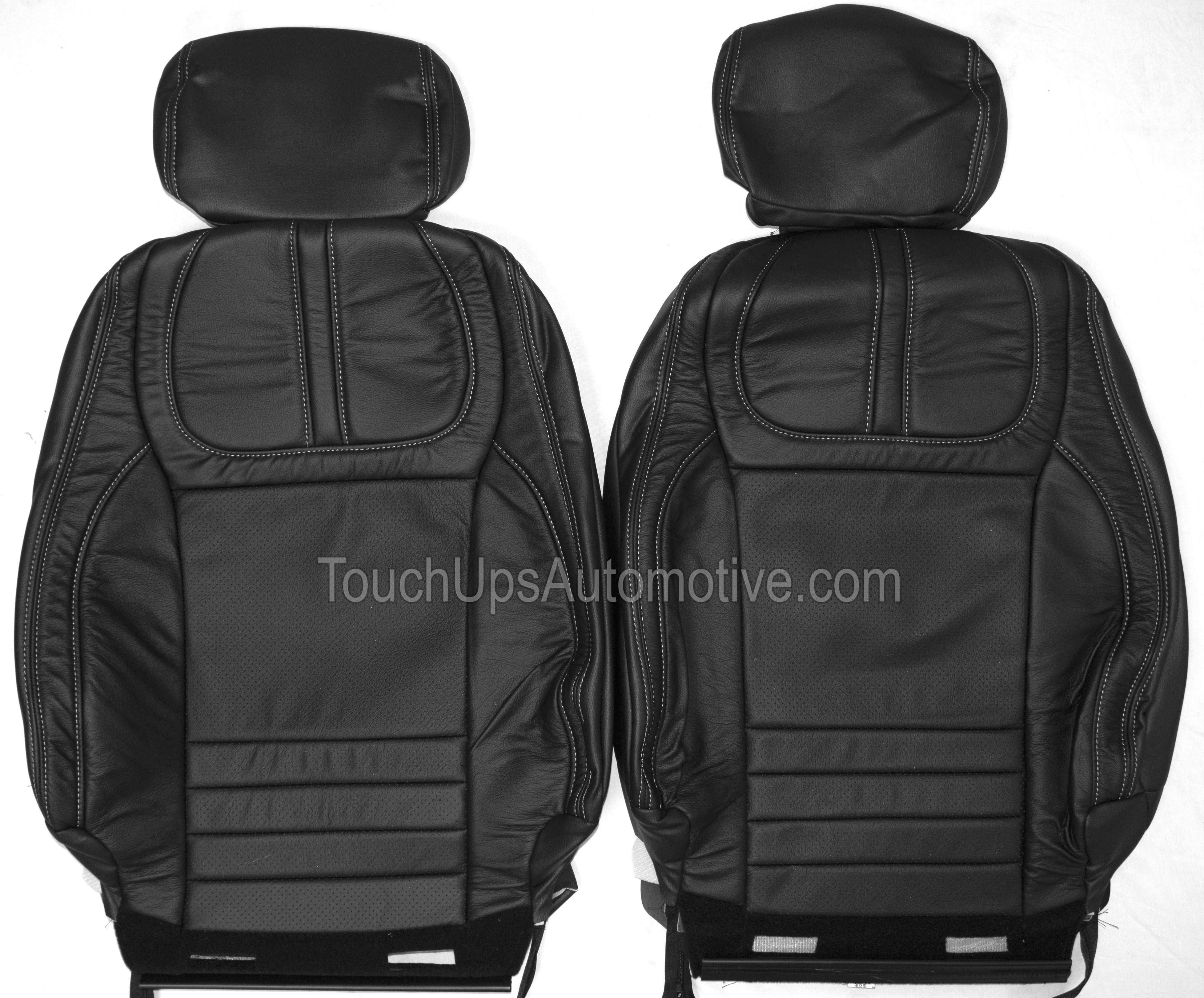 2021-2026 Ford F-150 XLT Super Crew Katzkin Leather Seat Covers Black Perf Platinum Design