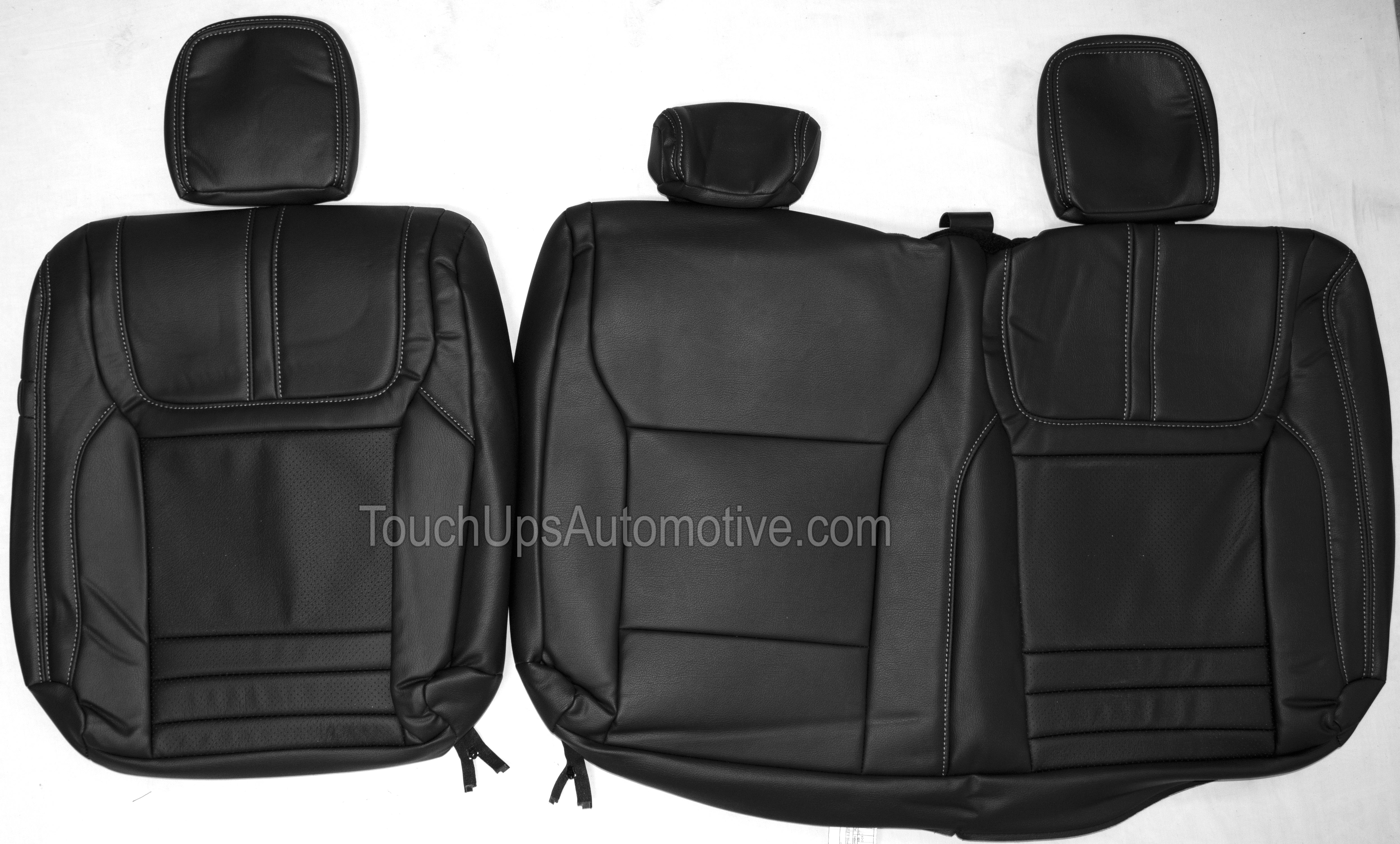 2021-2026 Ford F-150 XLT Super Crew Katzkin Leather Seat Covers Black Perf Platinum Design