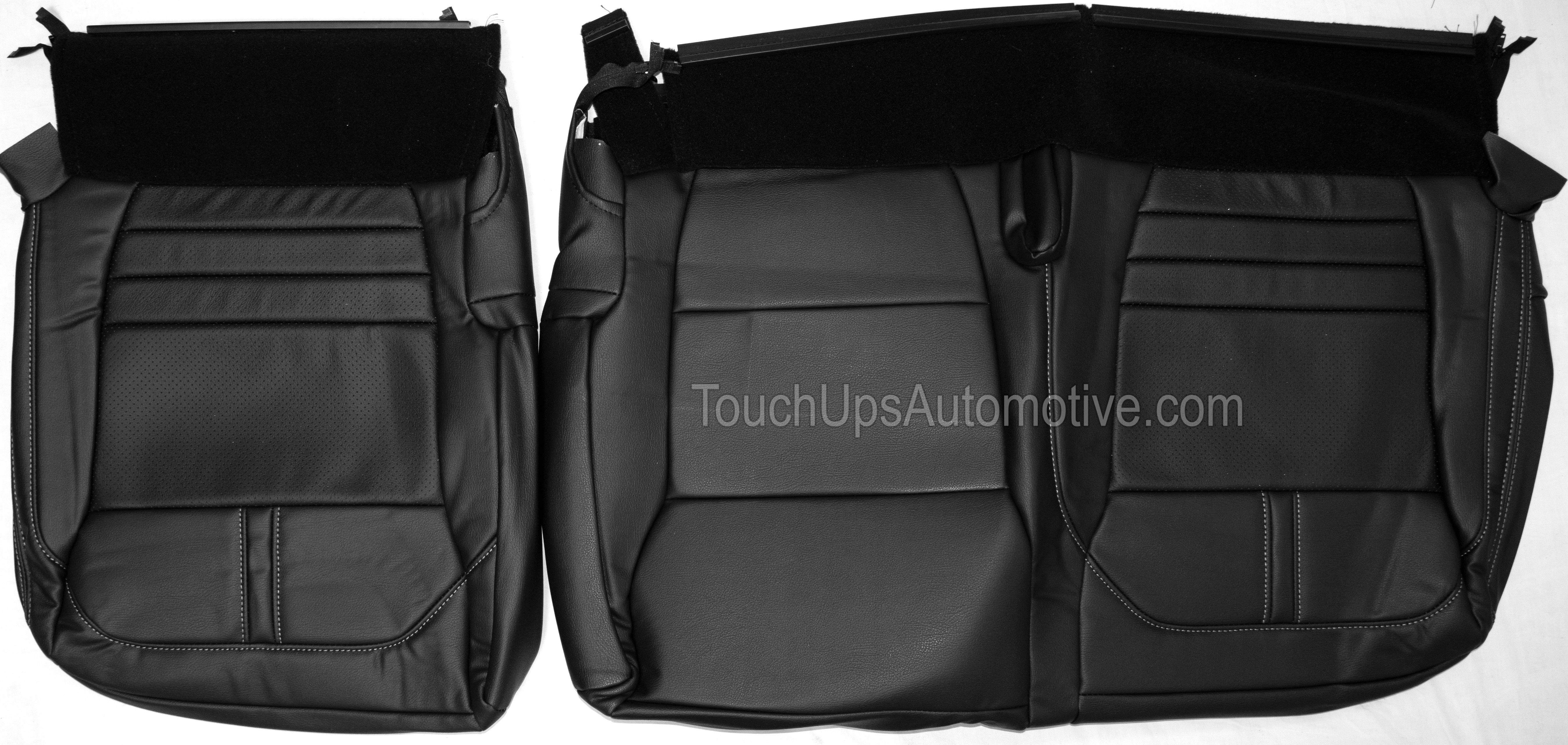 2021-2026 Ford F-150 XLT Super Crew Katzkin Leather Seat Covers Black Perf Platinum Design