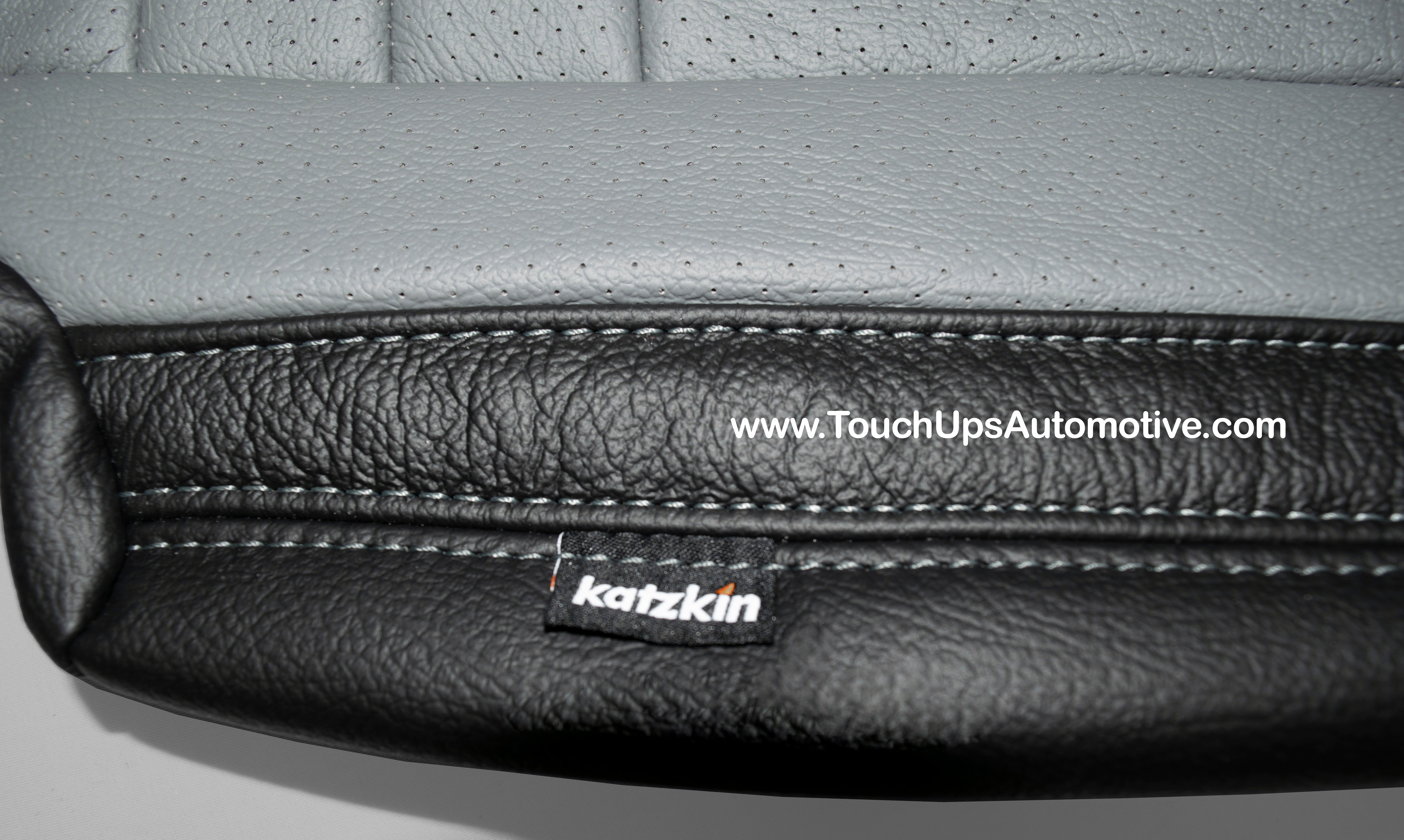 2021-2026 Ford F-150 XLT Super Crew Katzkin Leather Seat Covers Black Gray Platinum Design