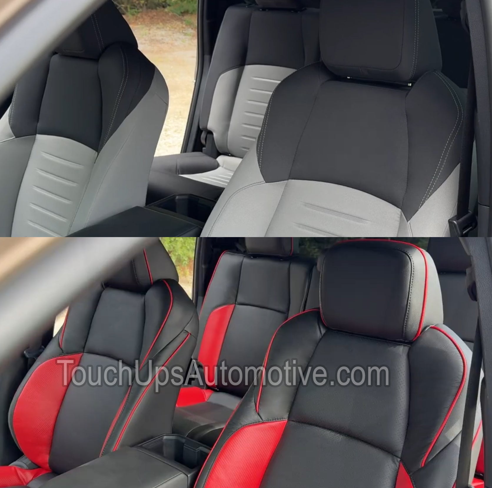 2024-2026 Toyota Tacoma DOUBLE Cab Leather Seat Covers Black Salsa Piping Carbon