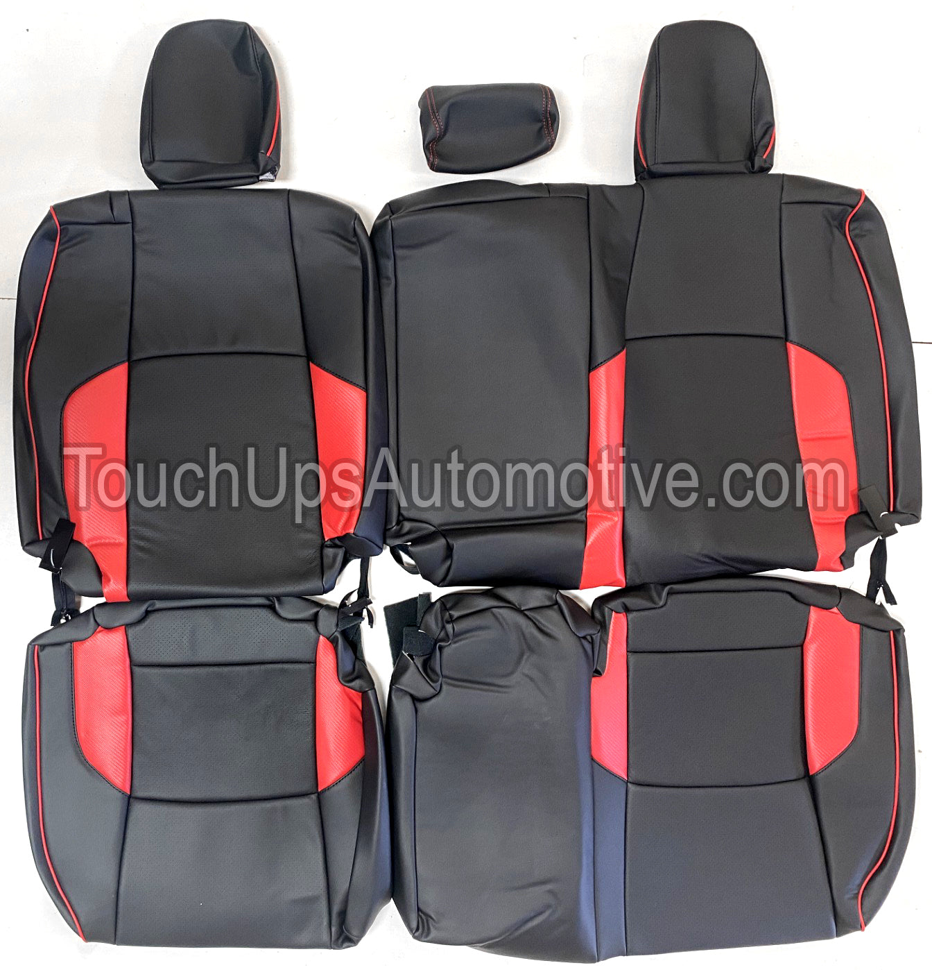 2024-2026 Toyota Tacoma DOUBLE Cab Leather Seat Covers Black Salsa Piping Carbon