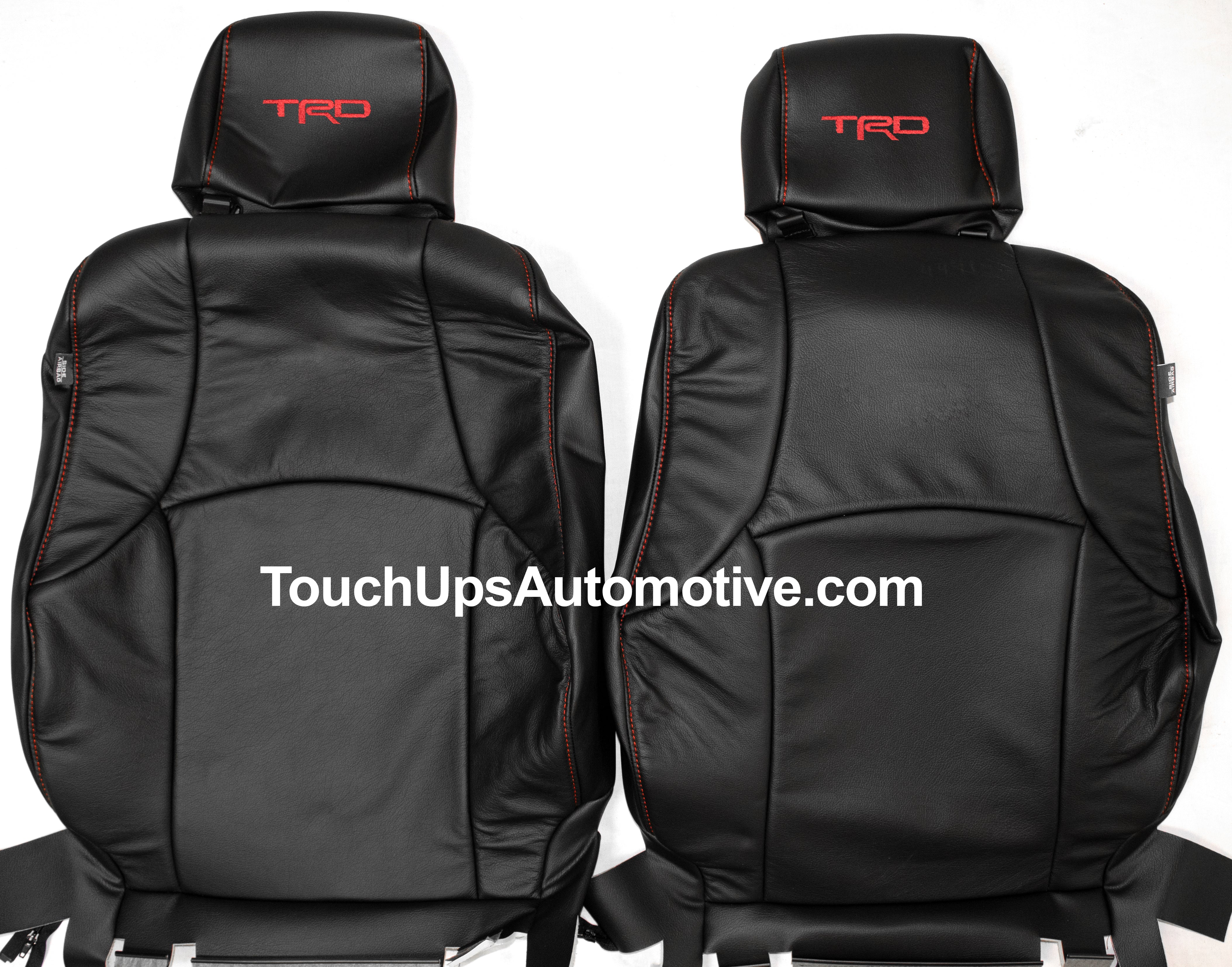 Fits 2011-2024 Toyota 4Runner Black Red Katzkin Leather Seat Covers Kit TRD Logos