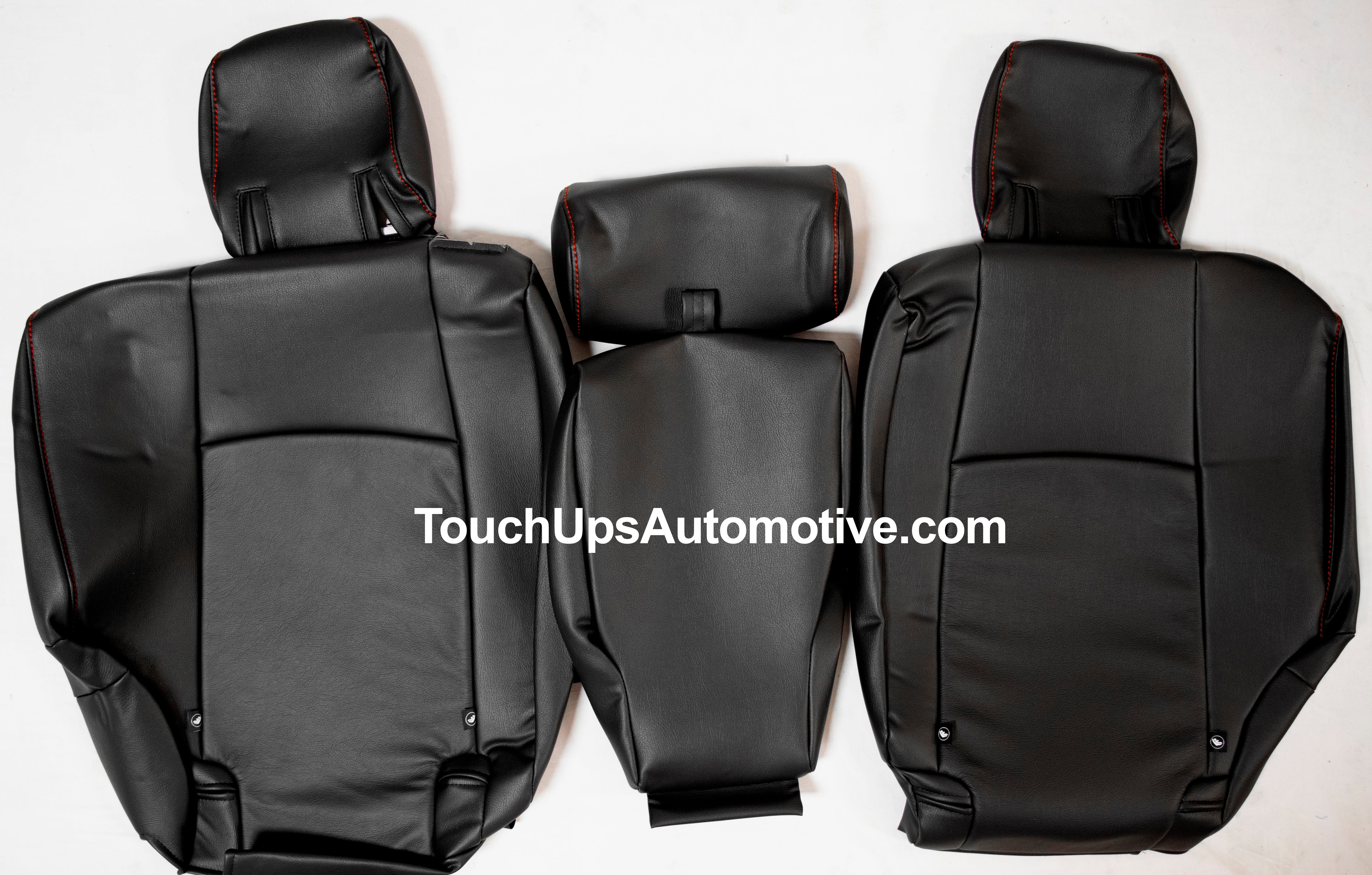 Fits 2011-2024 Toyota 4Runner Black Red Katzkin Leather Seat Covers Kit TRD Logos