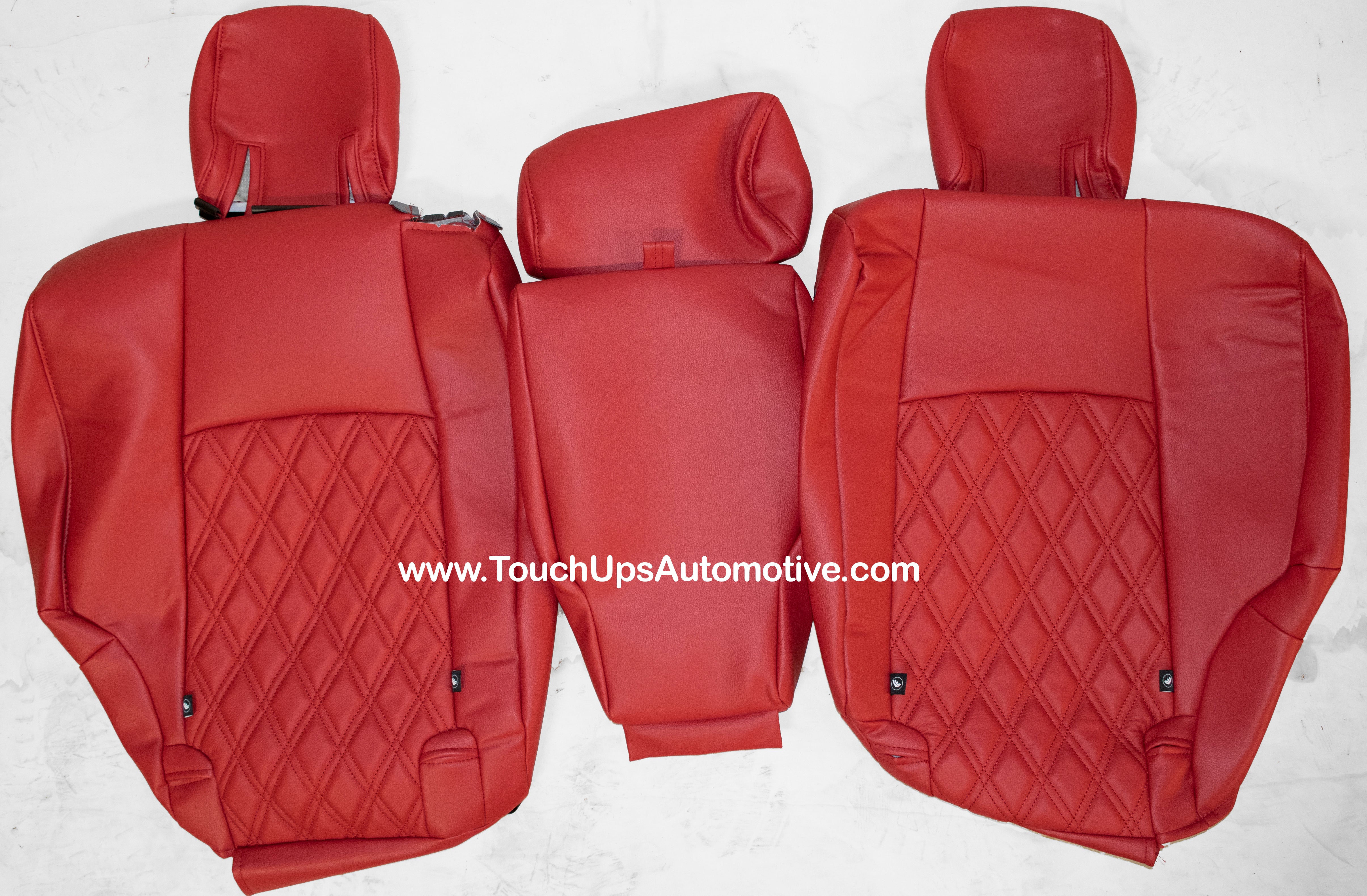 2011-2024 Toyota 4Runner Red Diamond Tekstitch Leather Seat Covers kit