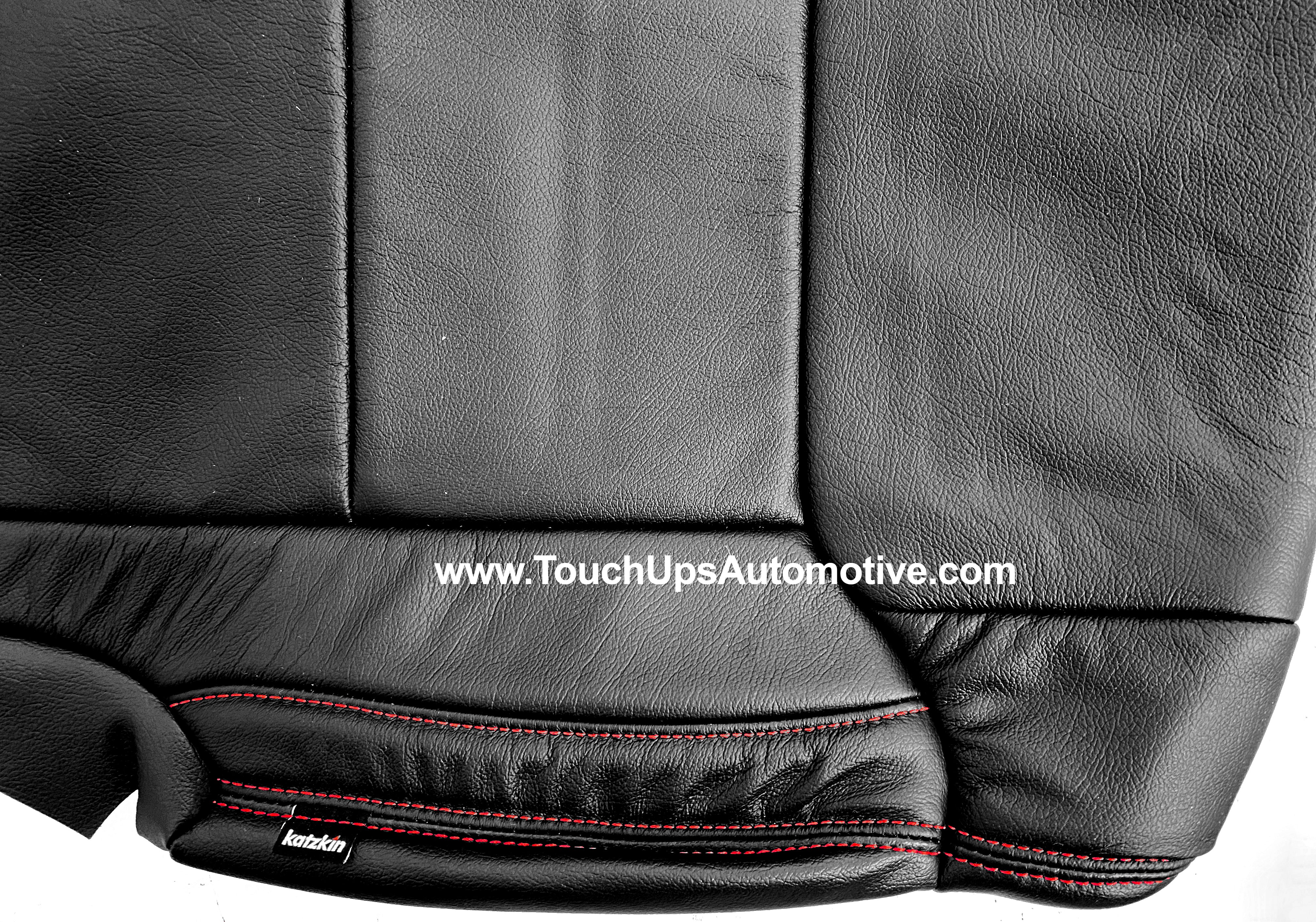 Fits 2014-2021 Toyota Tundra CrewMax Black Red Katzkin Leather Seat Covers Logo TRD