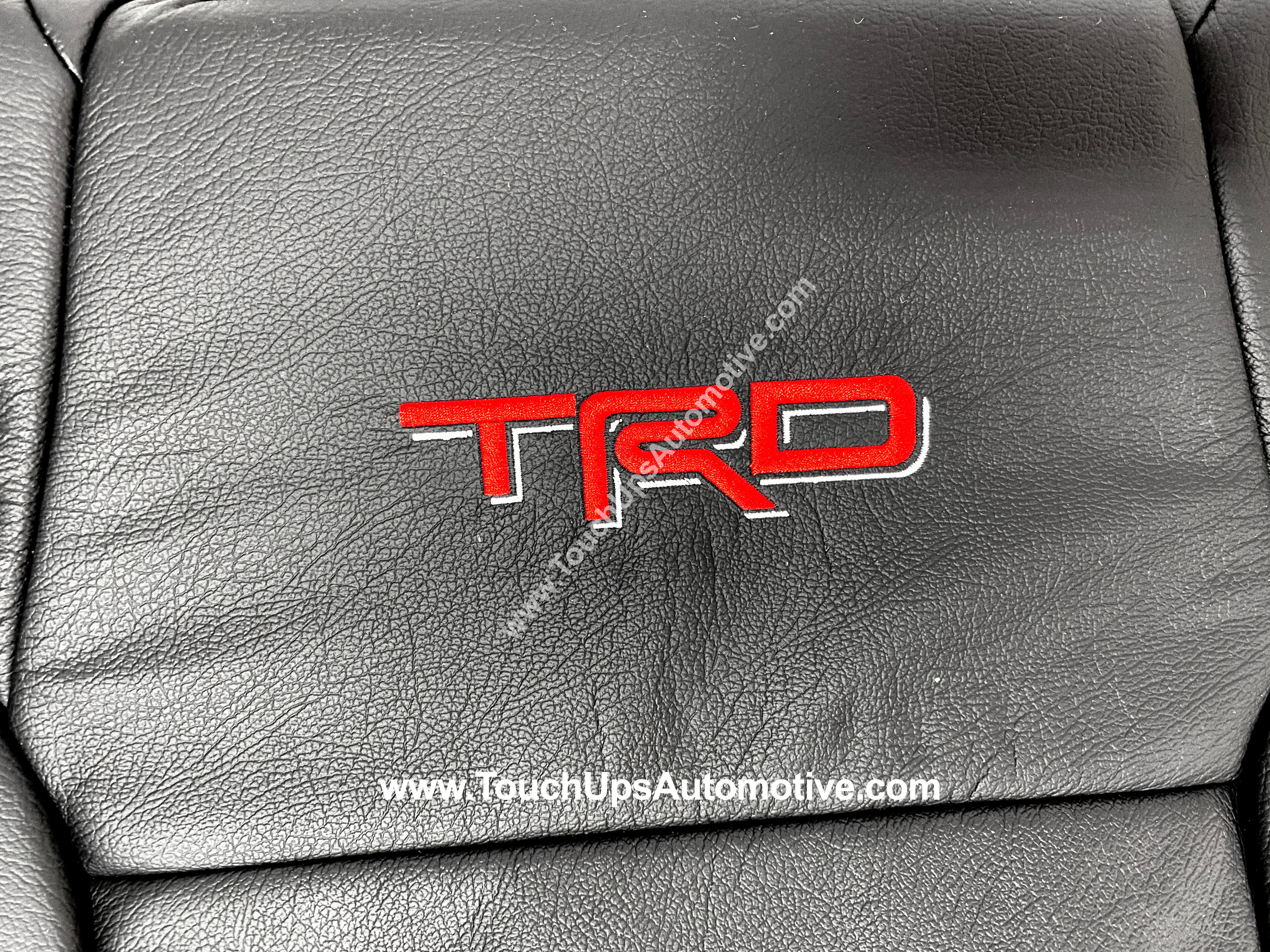 Fits 2014-2021 Toyota Tundra CrewMax Black Red Katzkin Leather Seat Covers Logo TRD