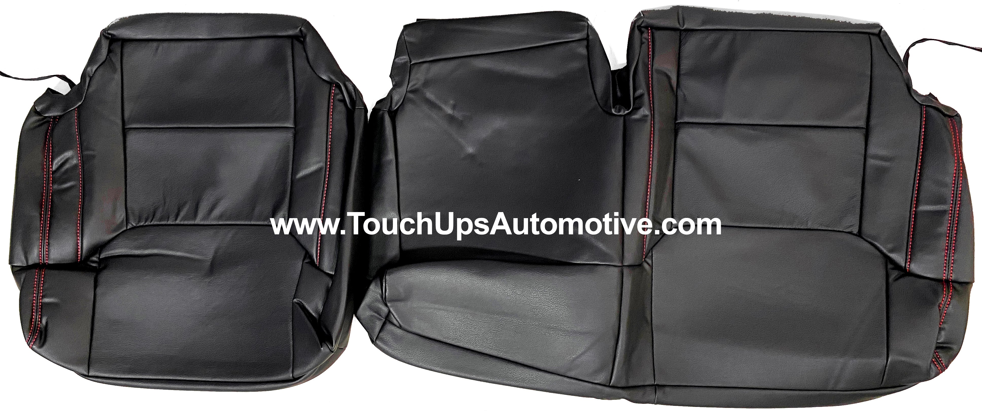 Fits 2014-2021 Toyota Tundra CrewMax Black Red Katzkin Leather Seat Covers Logo TRD