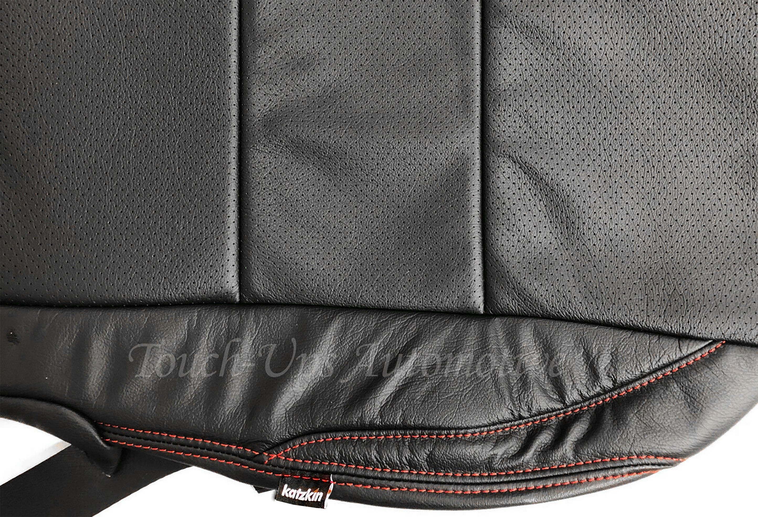 2016-2022 Toyota Tacoma Double Cab Katzkin Black Red Leather Seat Covers Logo TRD Sport