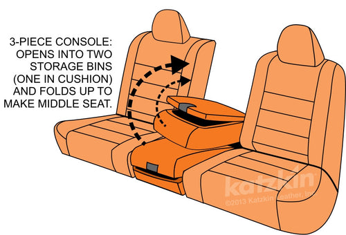 2013-2018 Dodge Ram Crew Cab Katzkin Saddleback Canyon Brown Leather seat Covers