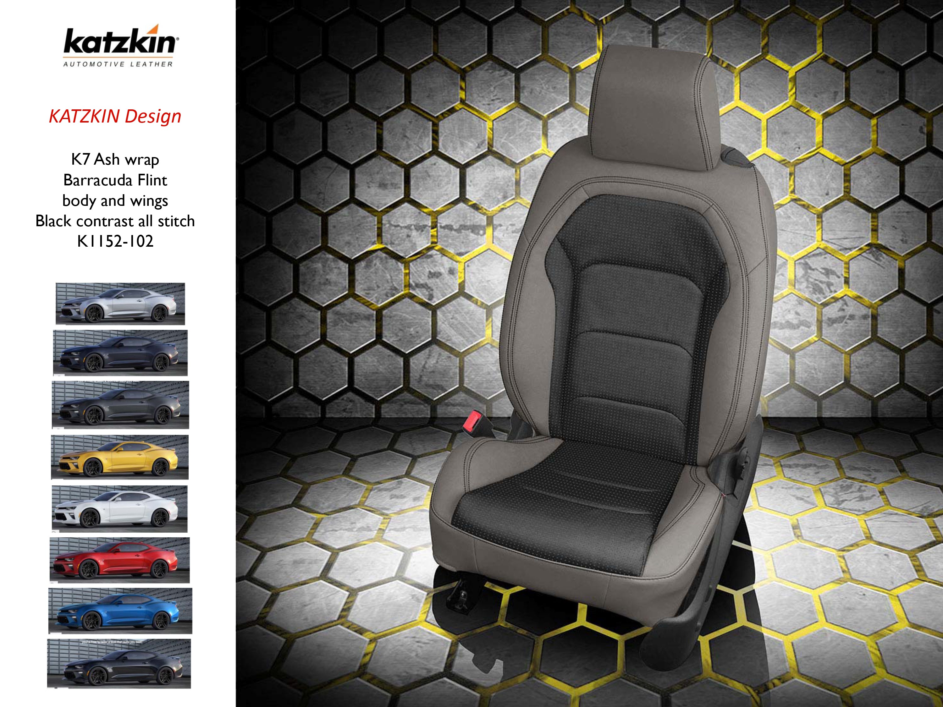 2016-2020 Chevrolet Camaro Coupe LS LT RS SS Ash, Barracuda Flint Body and Wings Katzkin