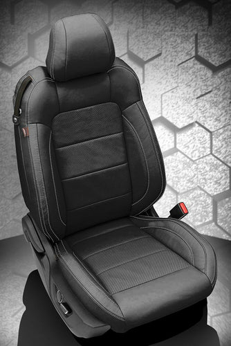 2015-2020 Ford Mustang GT V6 Convertible ALEA Black Leather Seat Covers Kit
