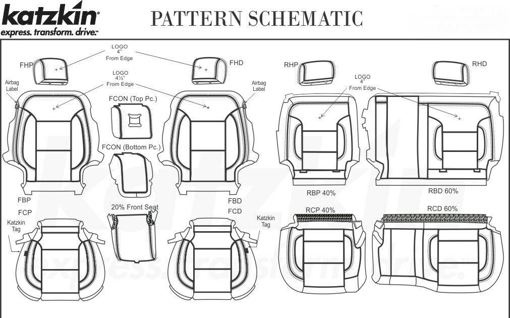 2014-2018 Chevrolet Silverado LT DOUBLE Cab KATZKIN Black Leather Seat Covers