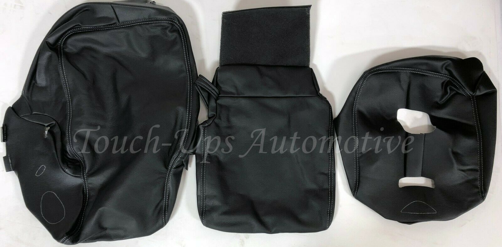 2019-2022 Silverado Double or Crew Cab Katzkin Leather Seat Covers Black Gray stitching