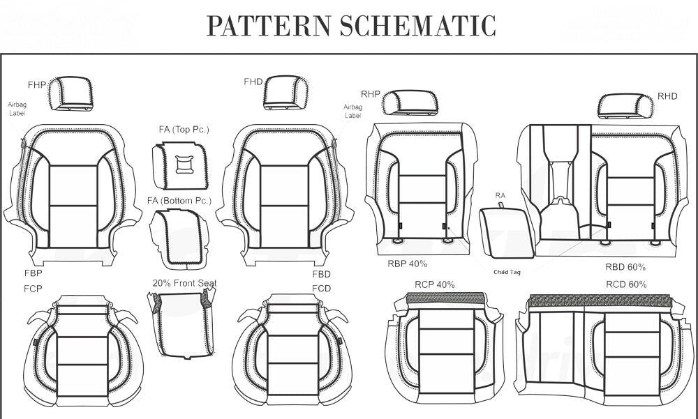 2014-2018 Chevrolet Silverado Crew Cab LT Alea Black Leather Seat Covers Custom