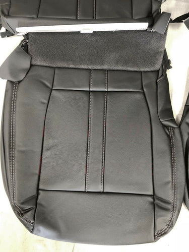 2015-2018 F-150 XLT SuperCrew KATZKIN Black Gray Stitching Leather Seat Covers