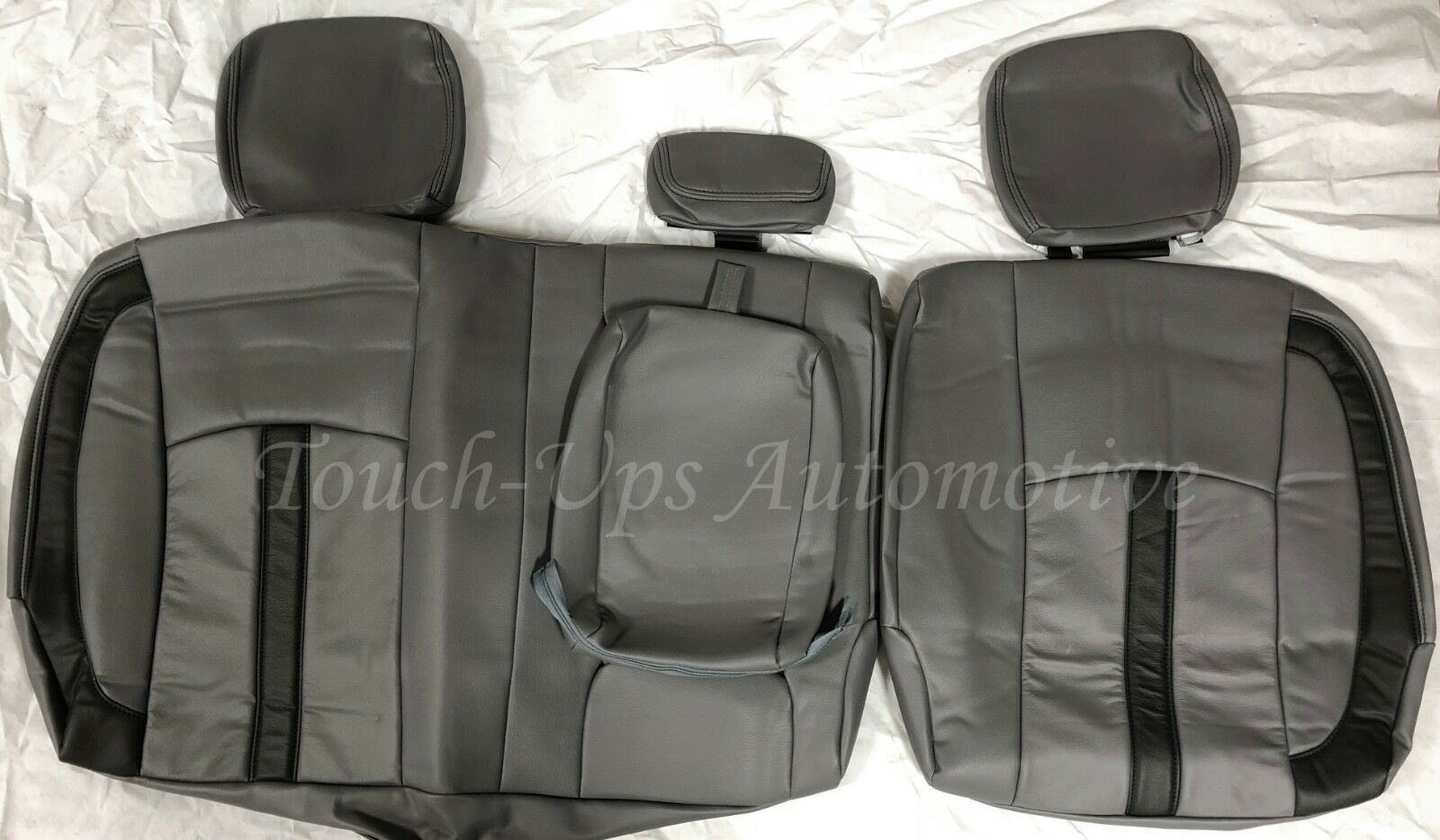 13-18 Dodge Ram Crew or Quad Cab Diesel Gray with Black Katzkin Leather Seat Covers Logos