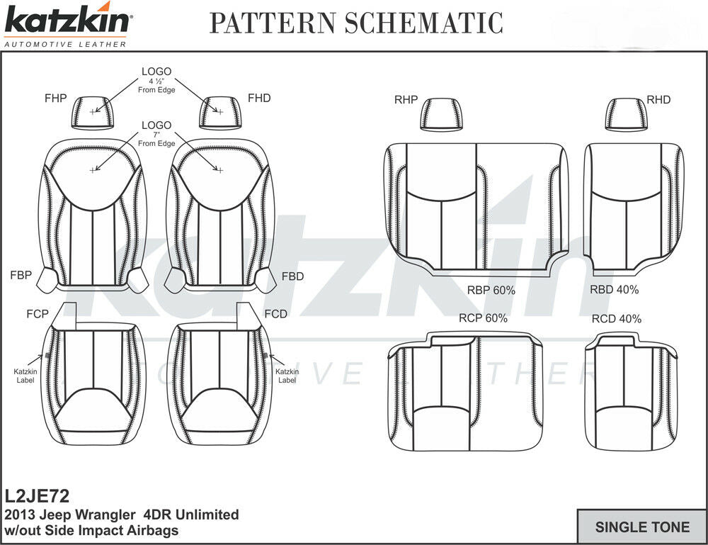 2013-2018 Jeep Wrangler JK Katzkin Leather Seat Covers Kit Mahogany Black Stitch