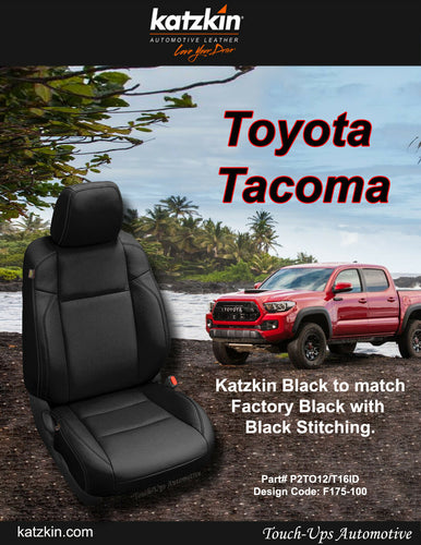 2016-2022 Toyota Tacoma DOUBLE Cab Katzkin Black Leather Seat Covers Replacement
