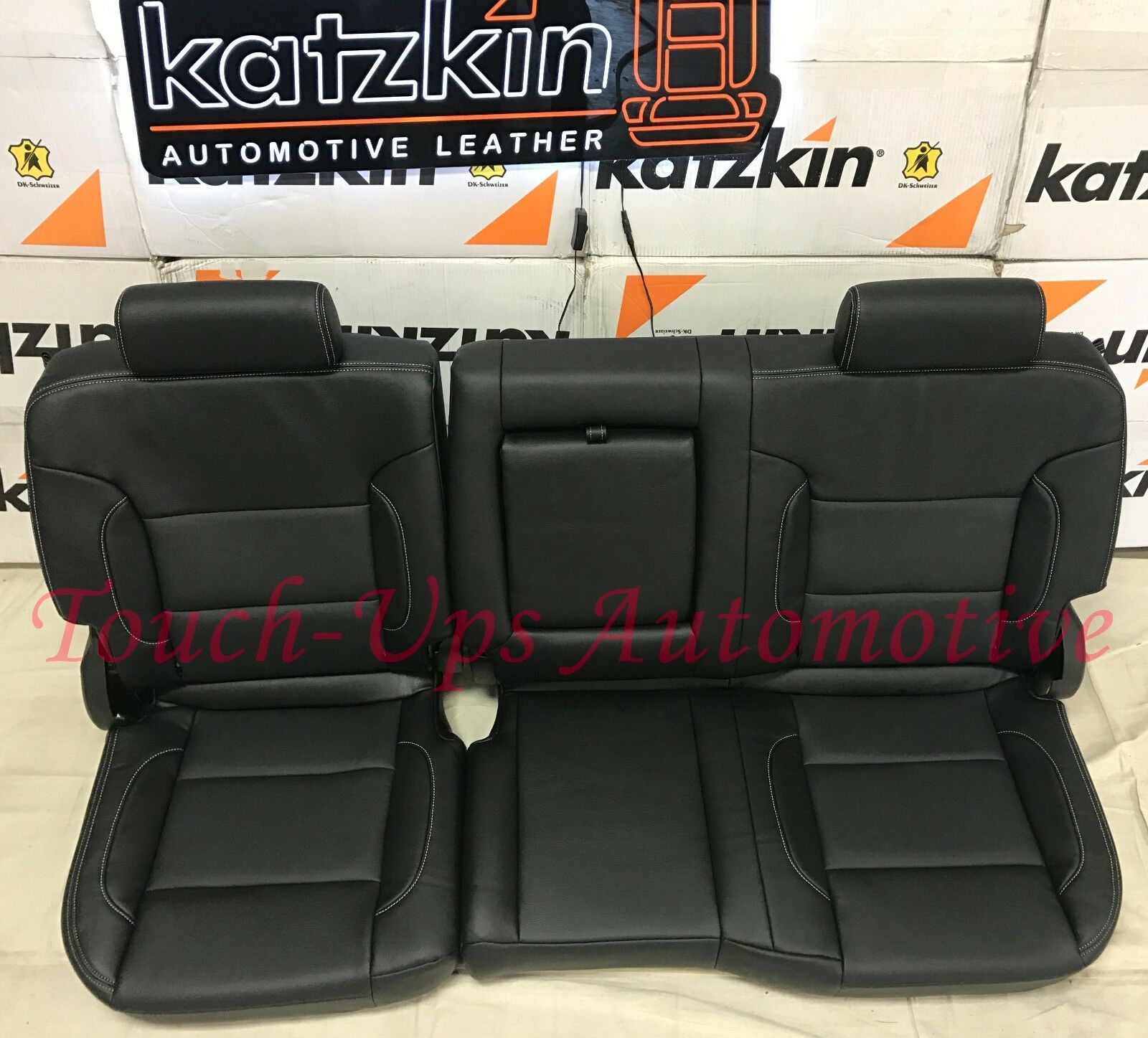 2014-2018 GMC Sierra Crew Cab SLE KATZKIN Black Leather Seat Covers Replacement