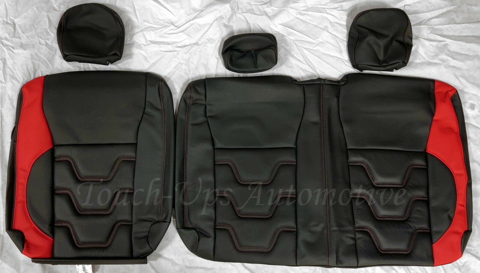 2015-2020 Ford F-150 XLT SuperCrew ALEA Black Red Leather Seat Covers Custom