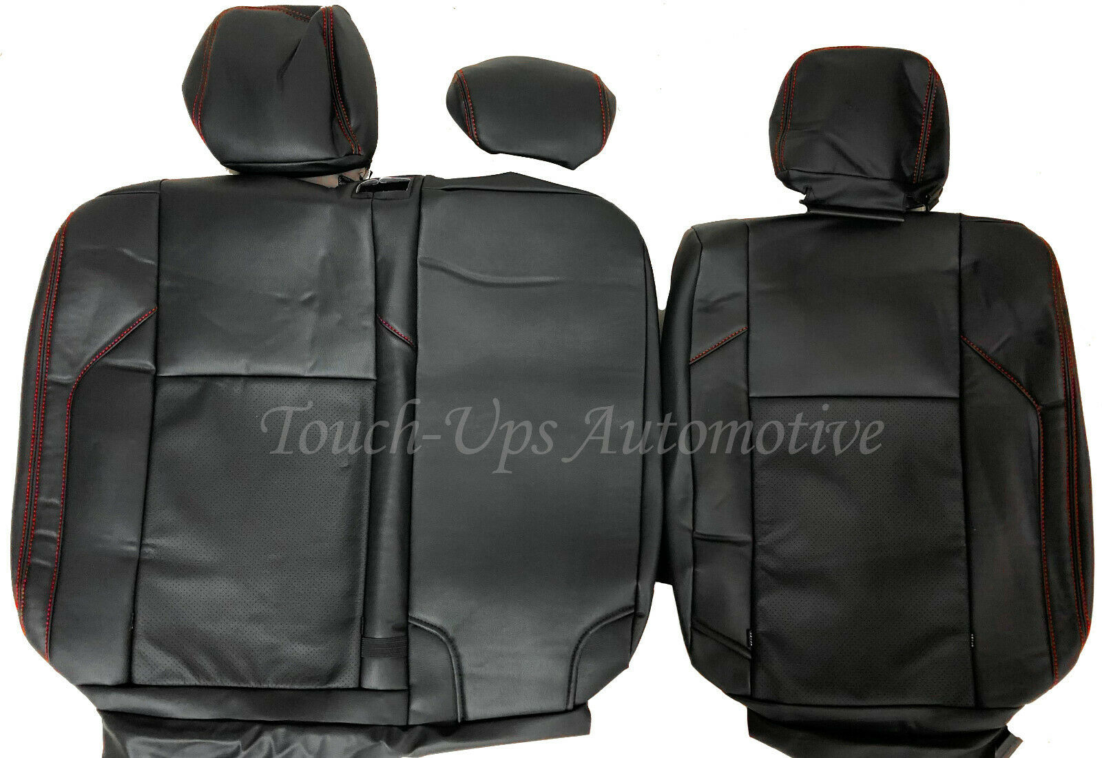 2016-21 Toyota Tacoma Double Cab ALEA Black Red Stitch Leather Seat Covers TRD