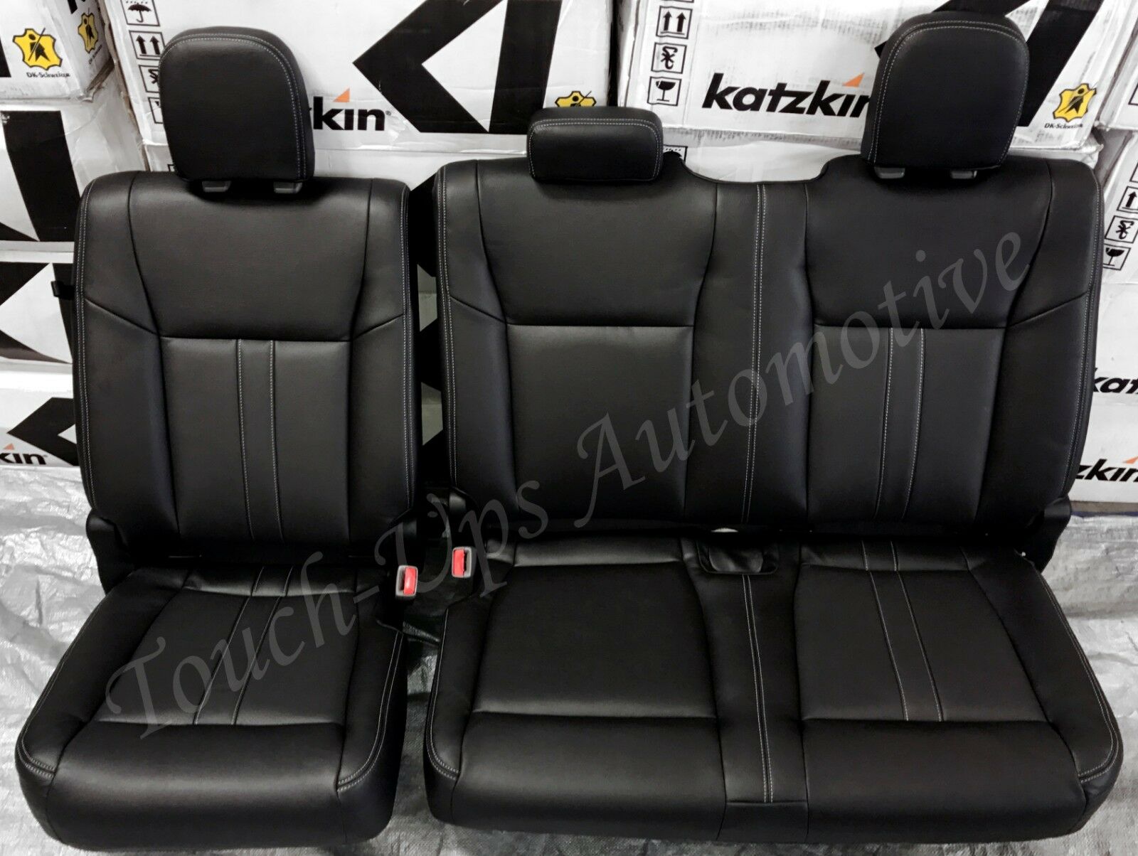 2019-20 Ford F-150 XLT SuperCrew KATZKIN Black Leather Seat Covers Lariat Design