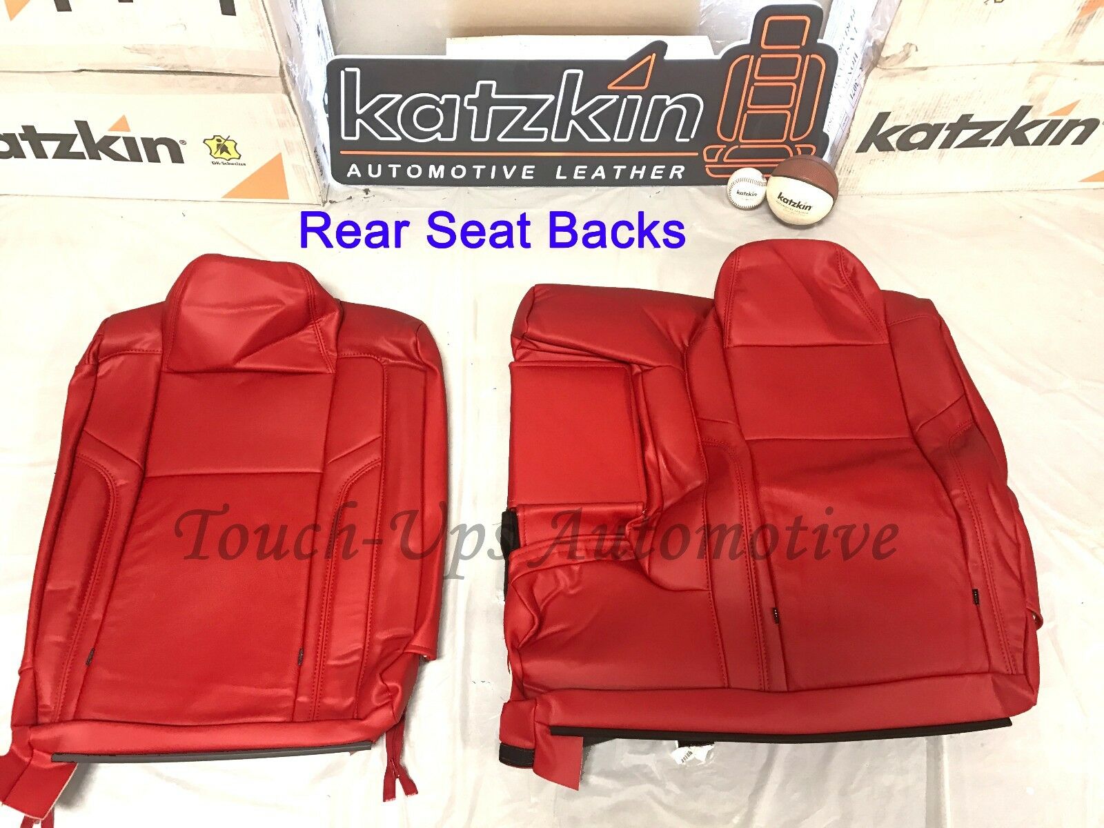 2015-2019 Dodge Challenger SXT RT Custom Design KATZKIN Leather Seat Covers Red