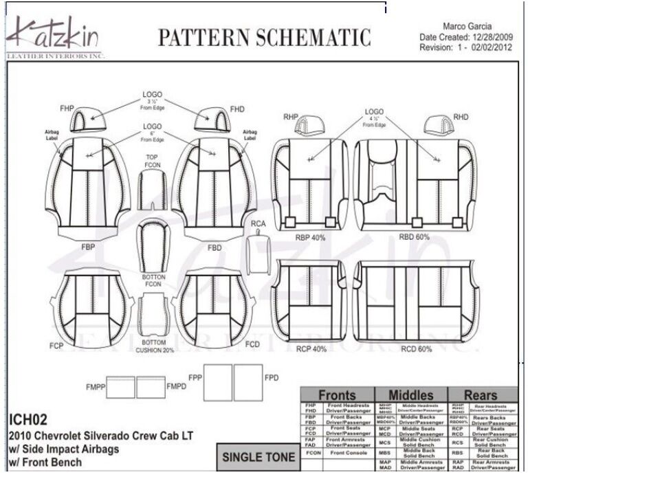 2007-2013 Chevrolet Silverado LT Crew Cab KATZKIN Red Leather Seat Covers Kit