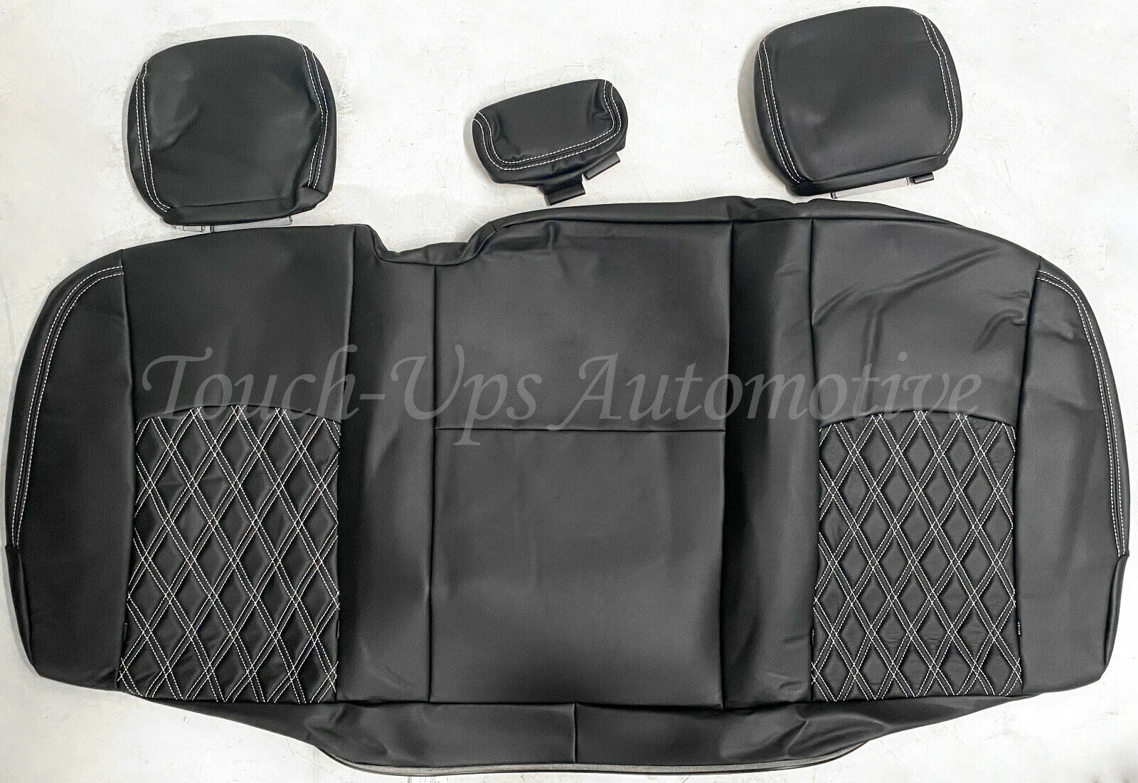 2013-2018 Dodge Ram Crew Cab Katzkin Black Diamond Tekstitch Leather Seat Cover Kit Jump 2pc